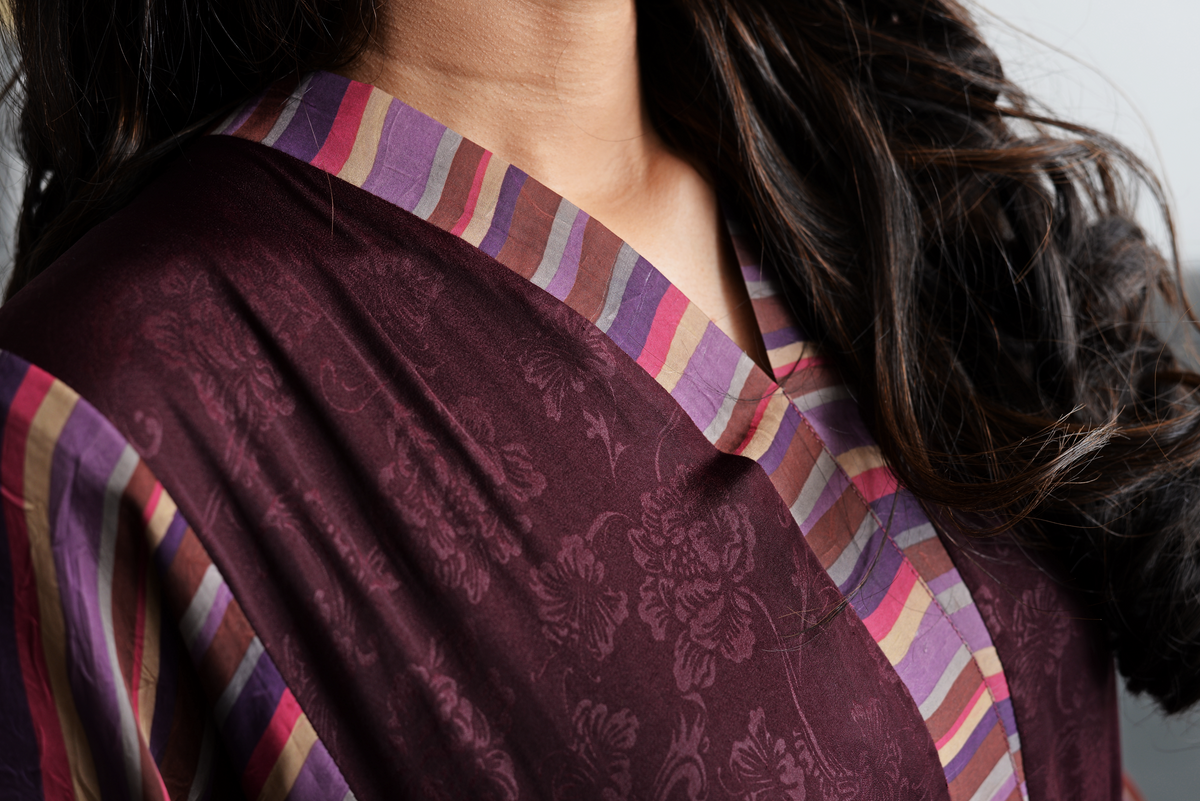 Burgundy Majesty Silk Kaftan