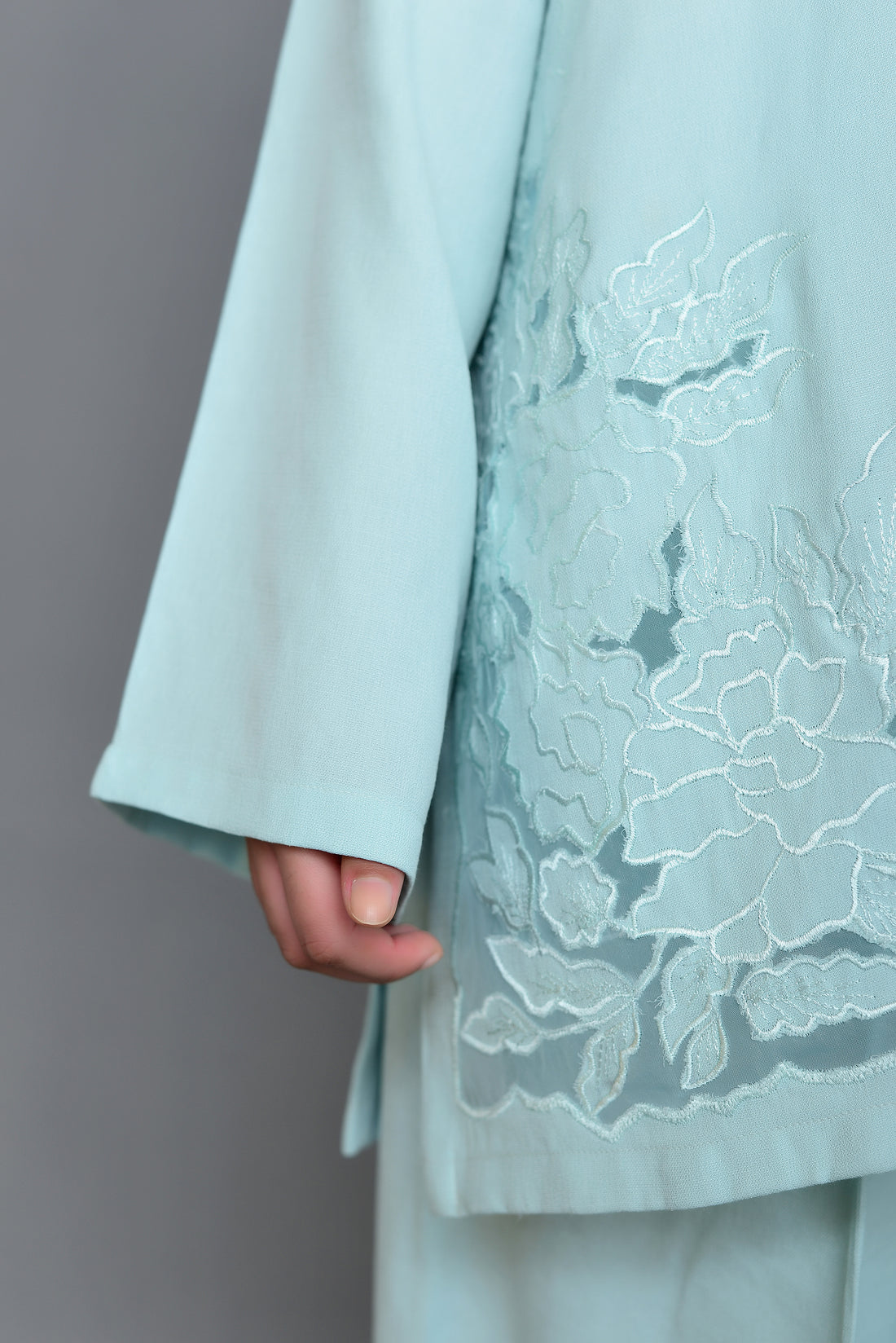 Turquoise Embroidered Coord Set