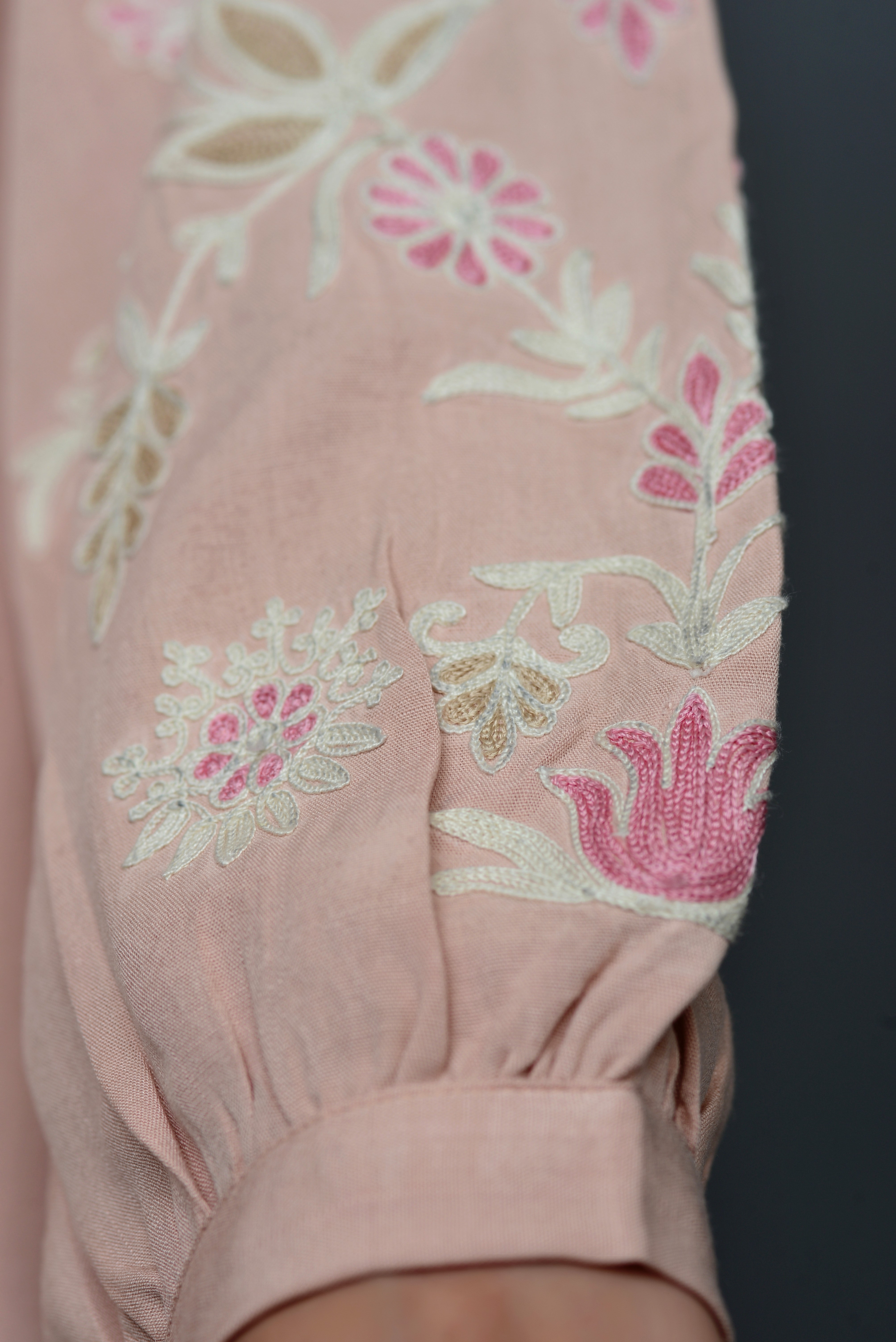 Misty Rose Pink Embroidered Coord Set