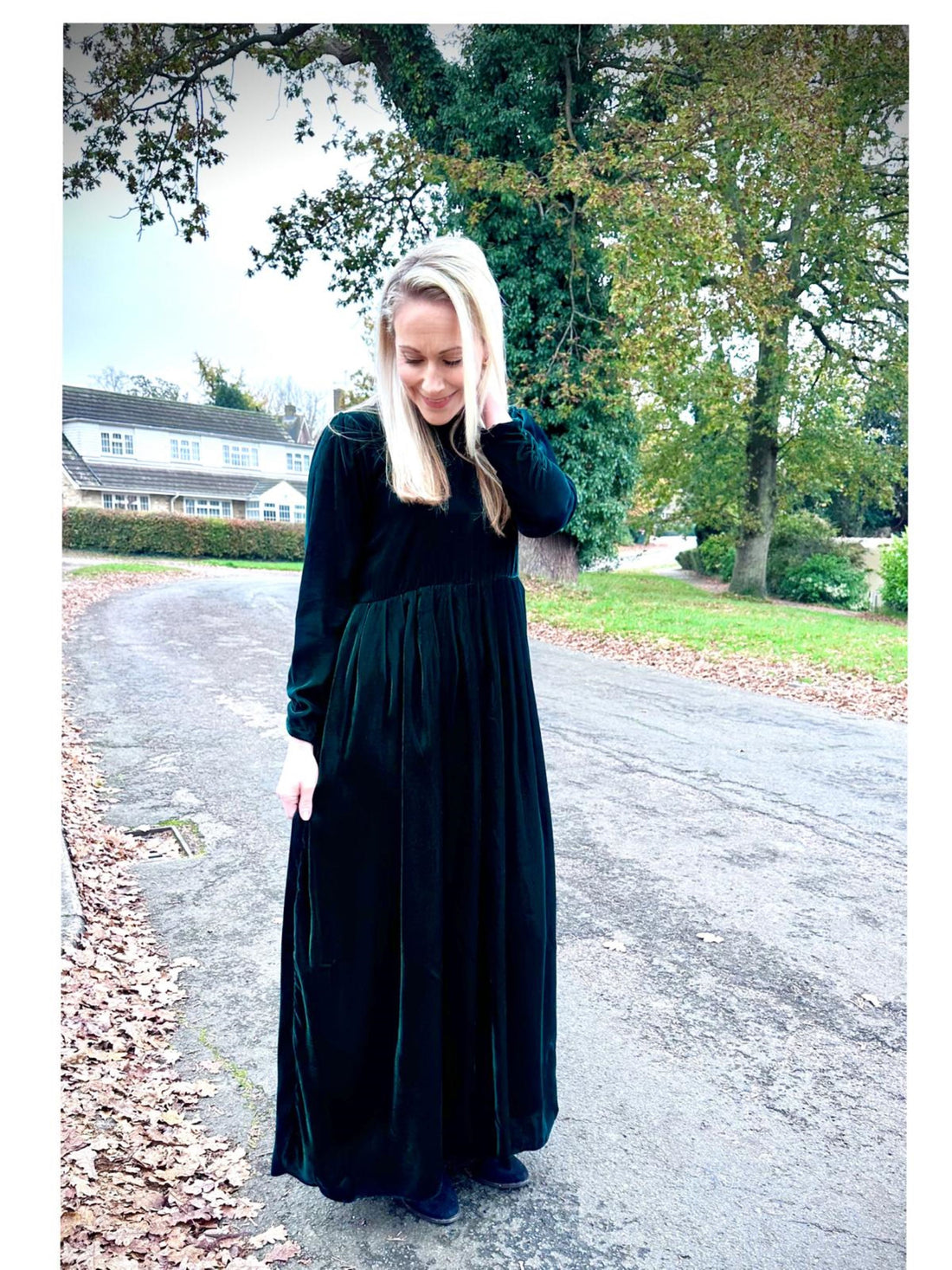 Emerald Green Velvet Maxi Dress
