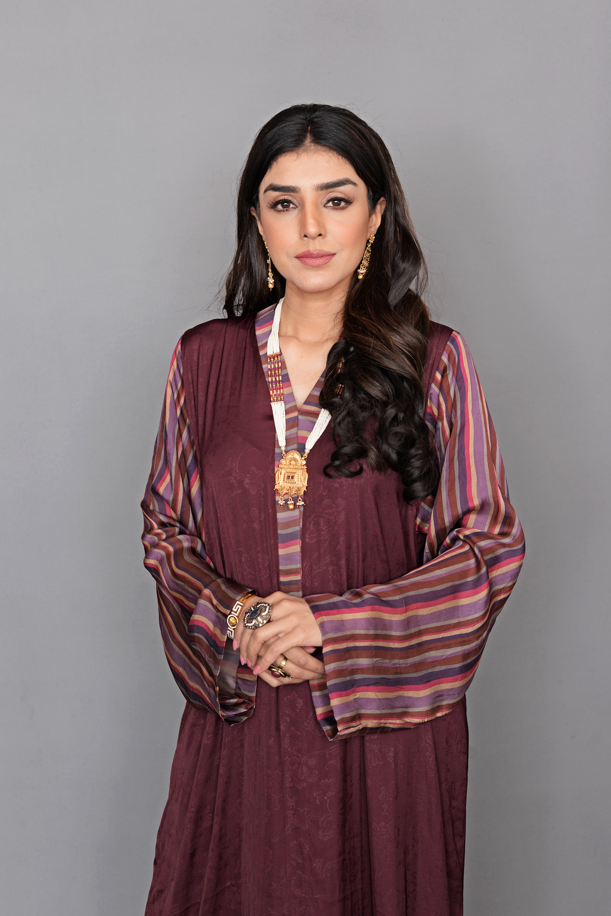 Burgundy Majesty Silk Kaftan