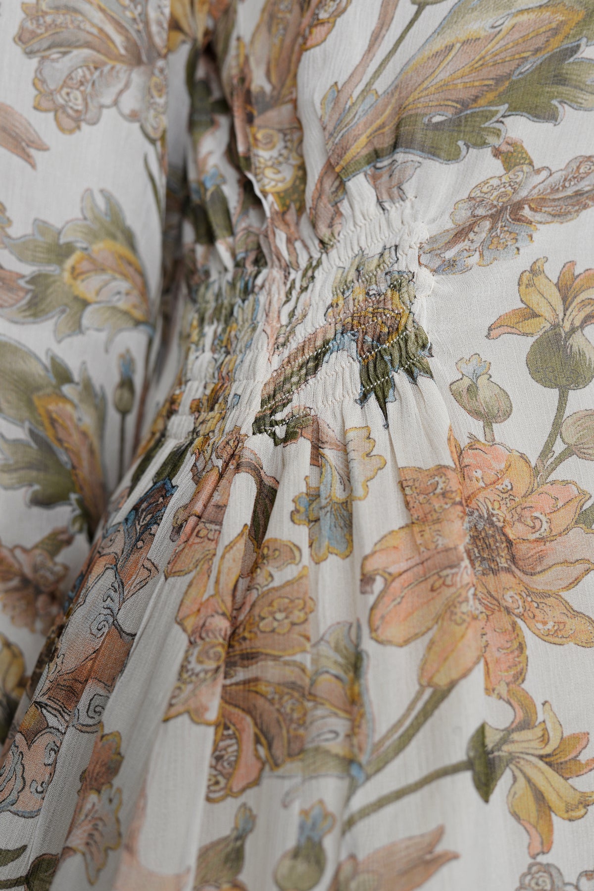 Beige Floral Maxi Dress