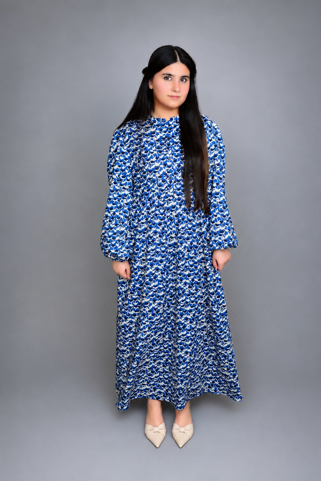 Sapphire Printed Linen Dress