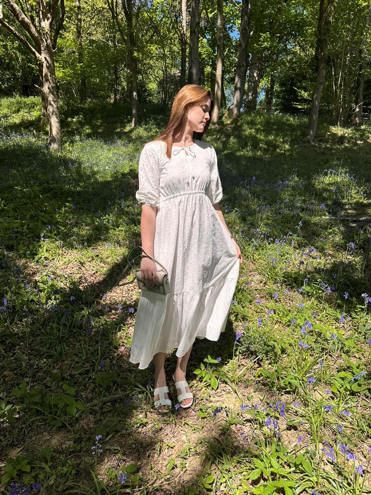 White Broderie Maxi Dress