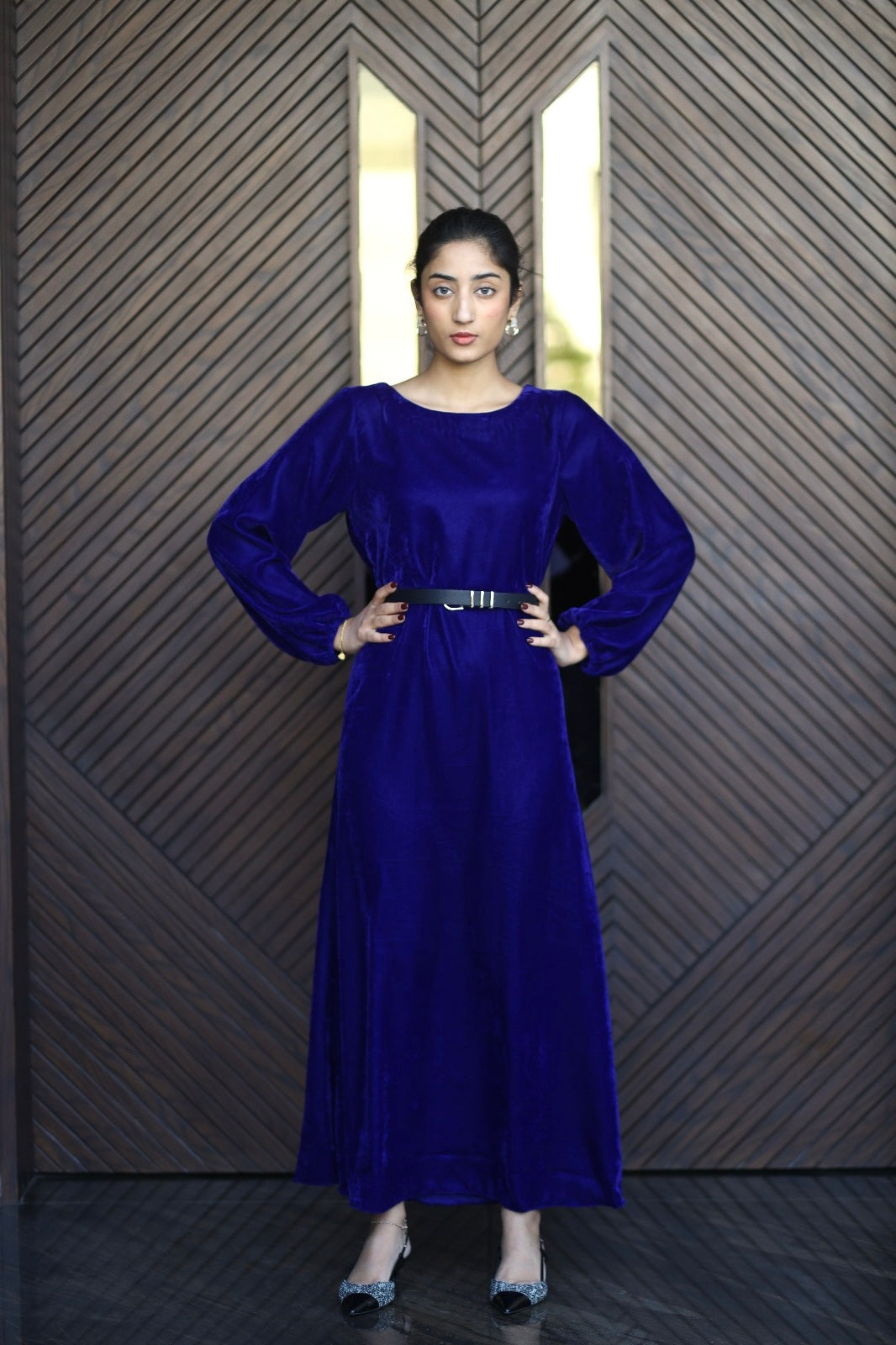 Royal Blue Velvet Dress