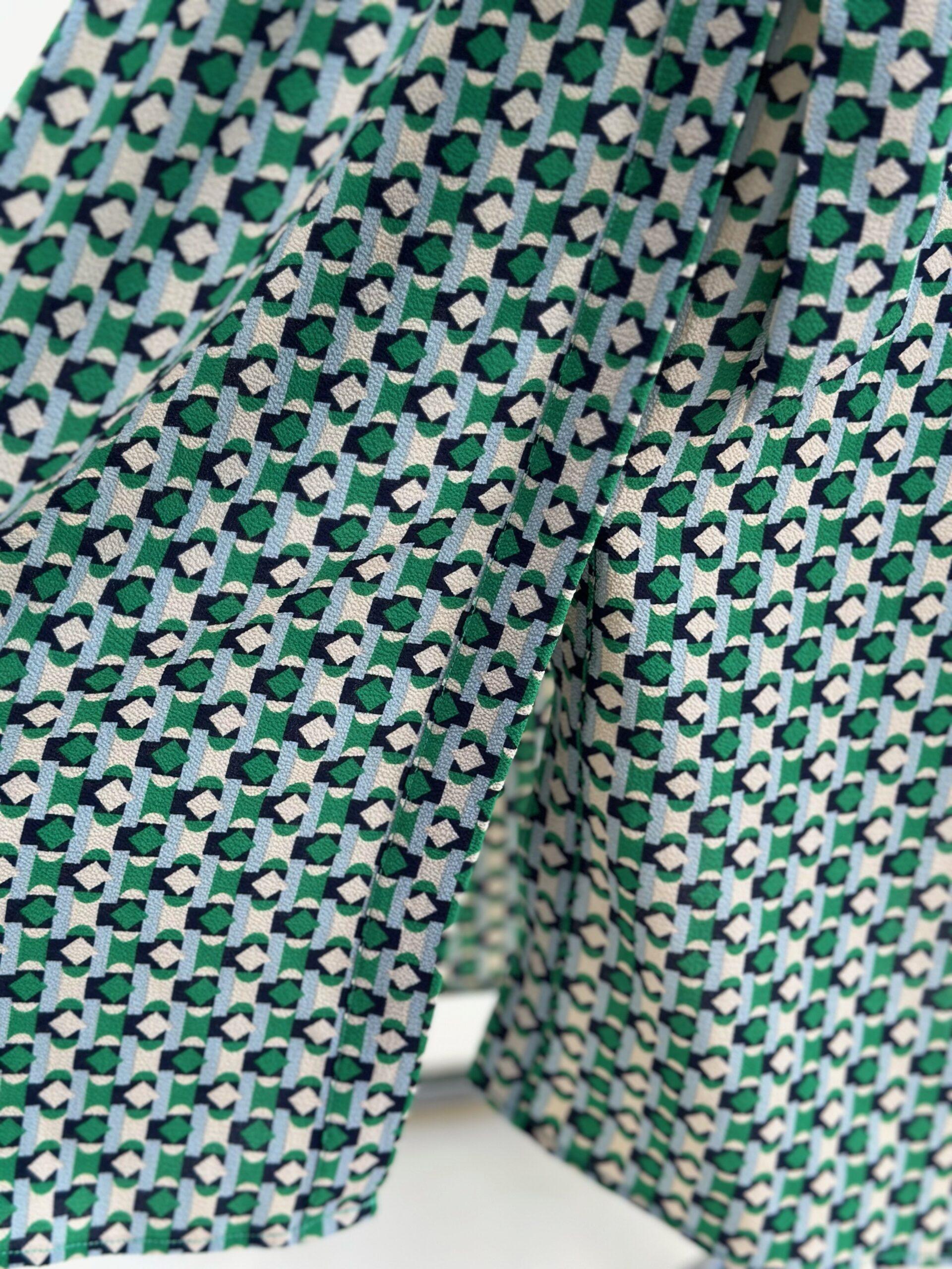 Green and Black Printed Dress