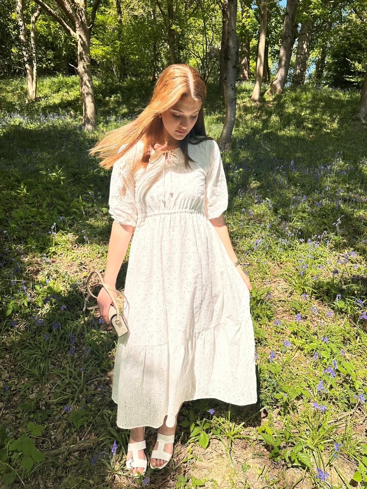 White Broderie Maxi Dress