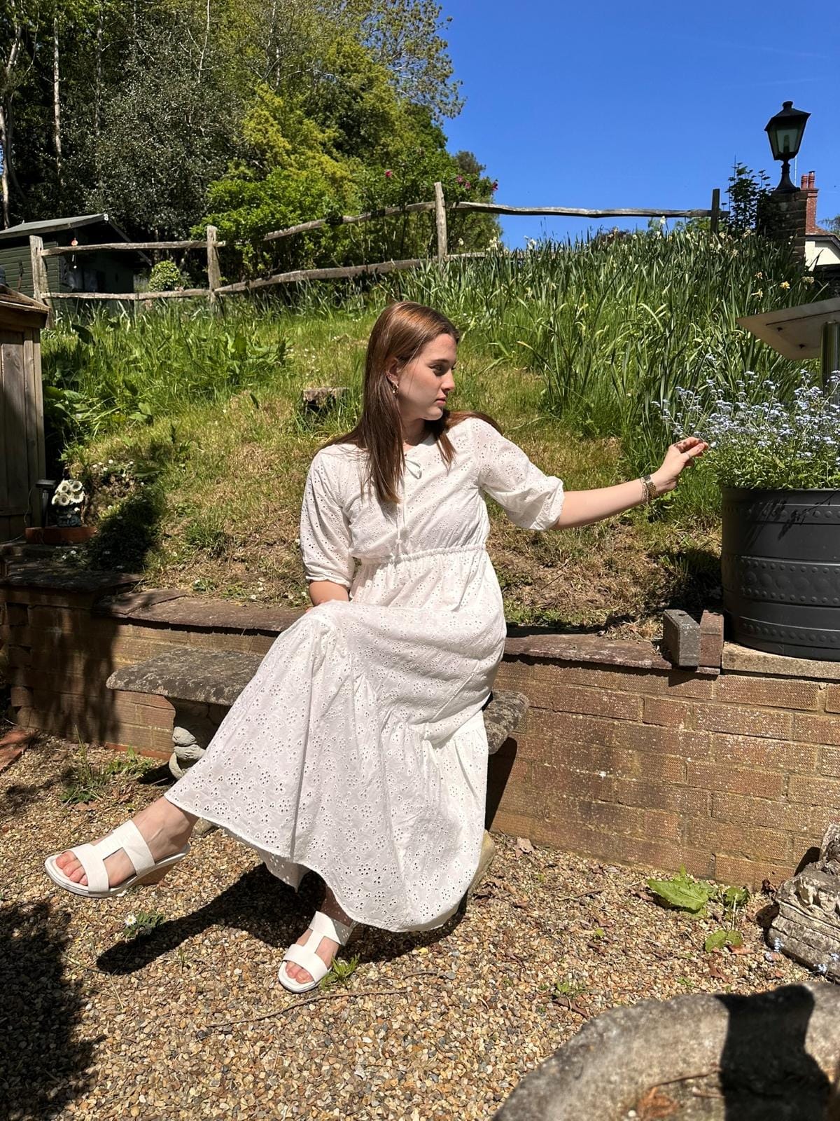 White Broderie Maxi Dress