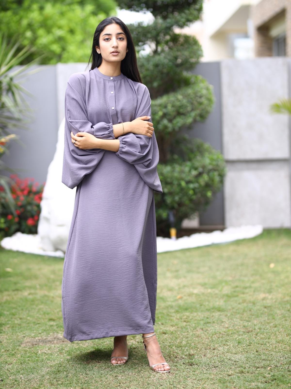 Lilac Grey Skirt Coord Set