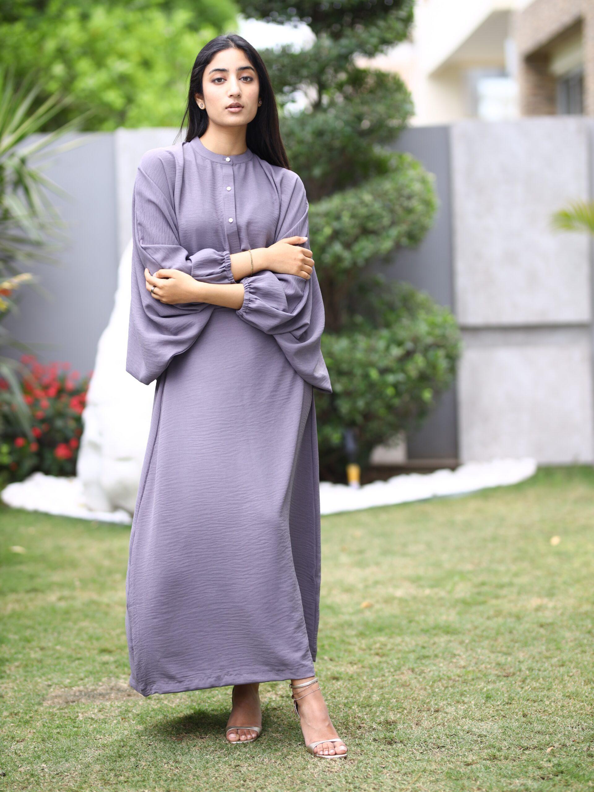 Lilac Grey Skirt Coord Set