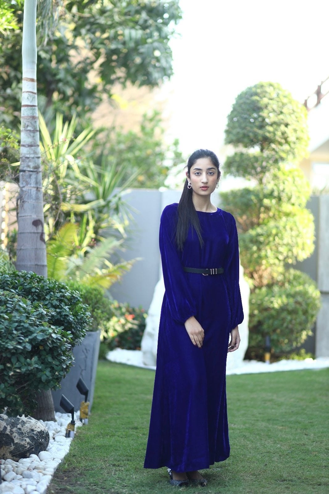 Royal Blue Velvet Dress