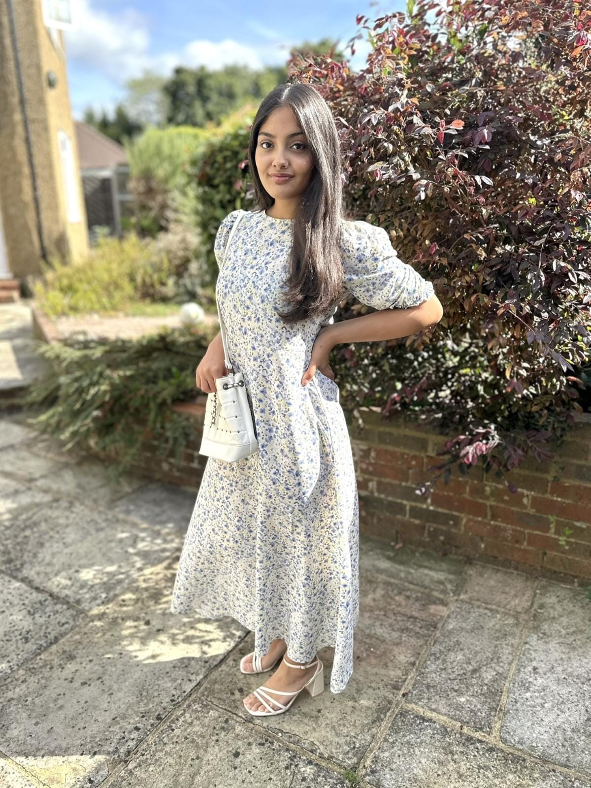 Light Blue Floral Maxi Dress