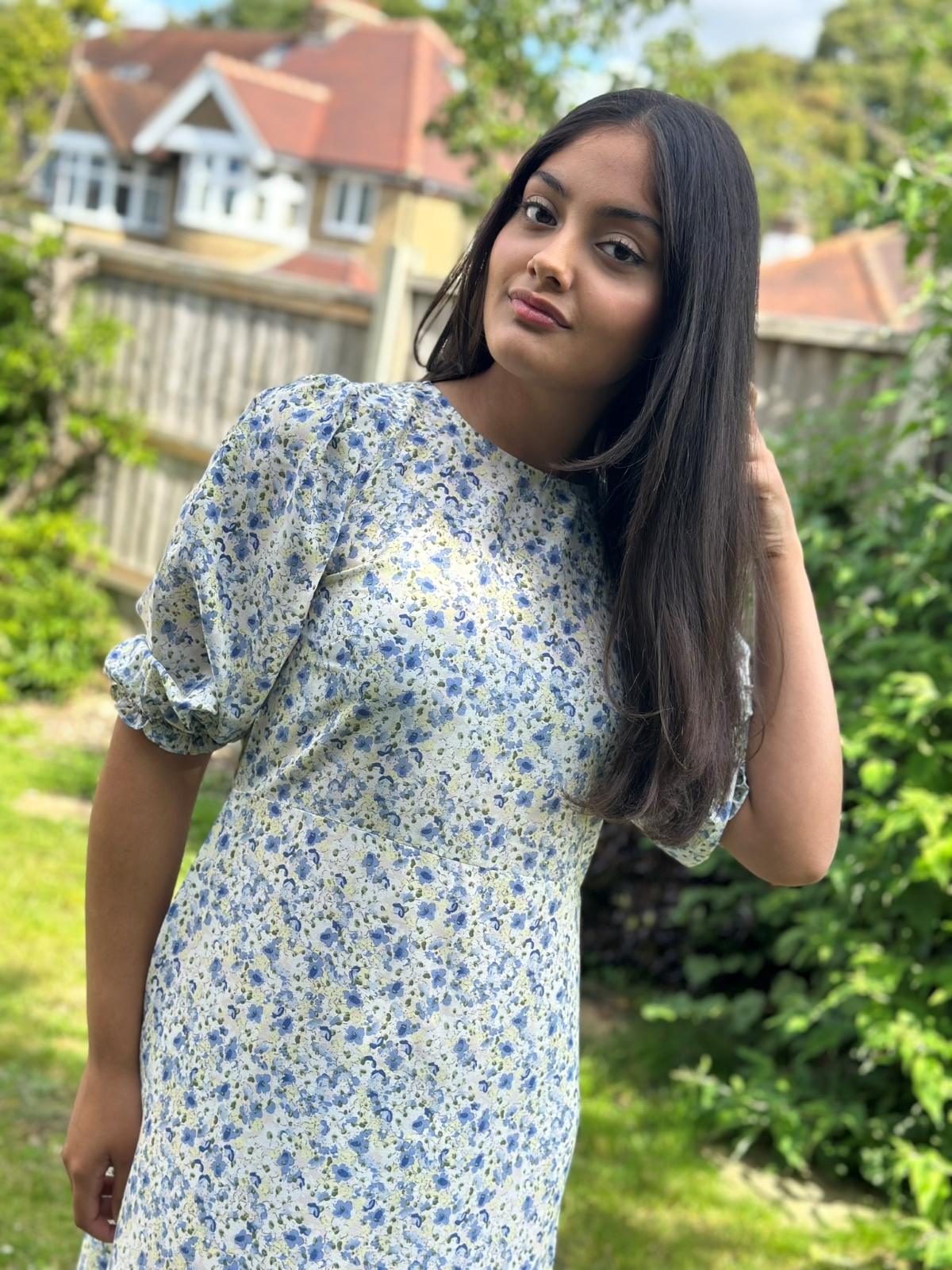 Light Blue Floral Maxi Dress