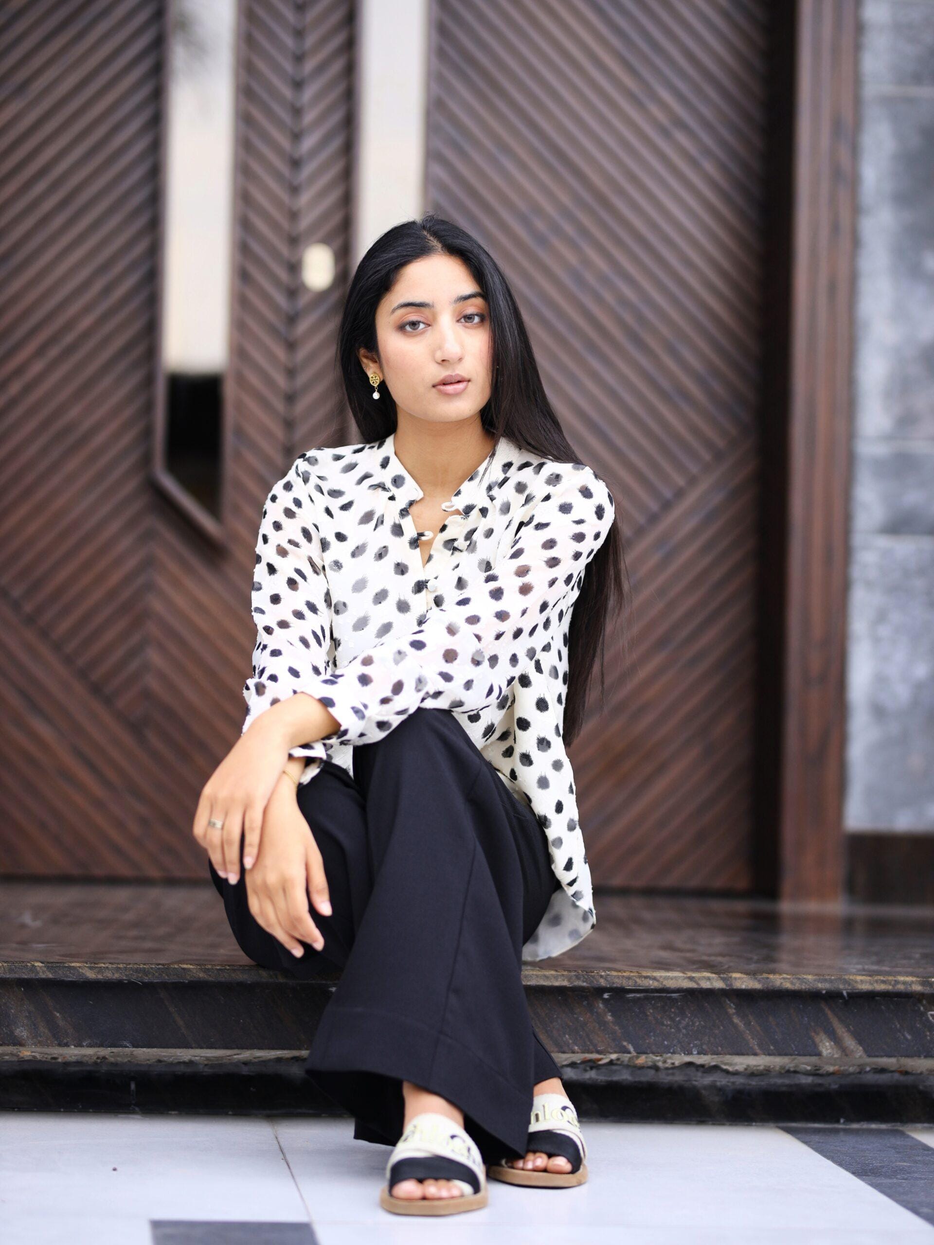 Black Elasticated Tailored Wide Leg Trouser