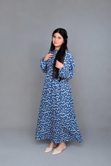Sapphire Printed Linen Dress