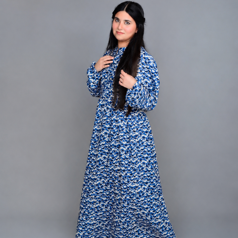 Sapphire Printed Linen Dress