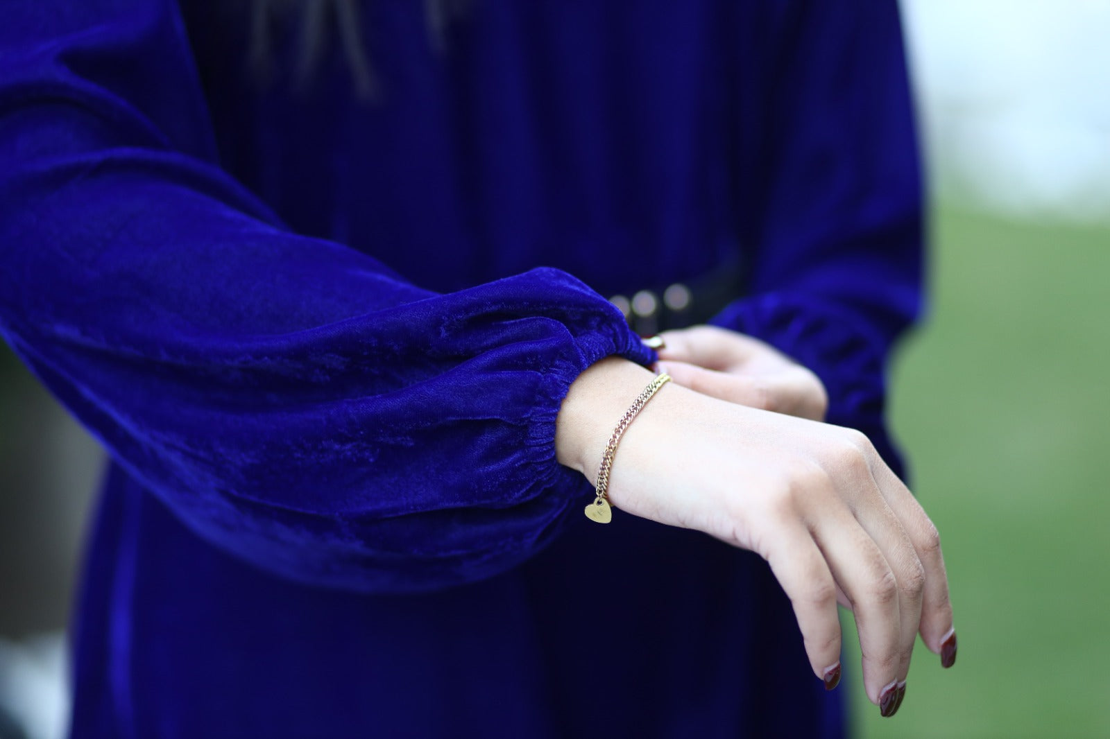 Royal Blue Velvet Dress