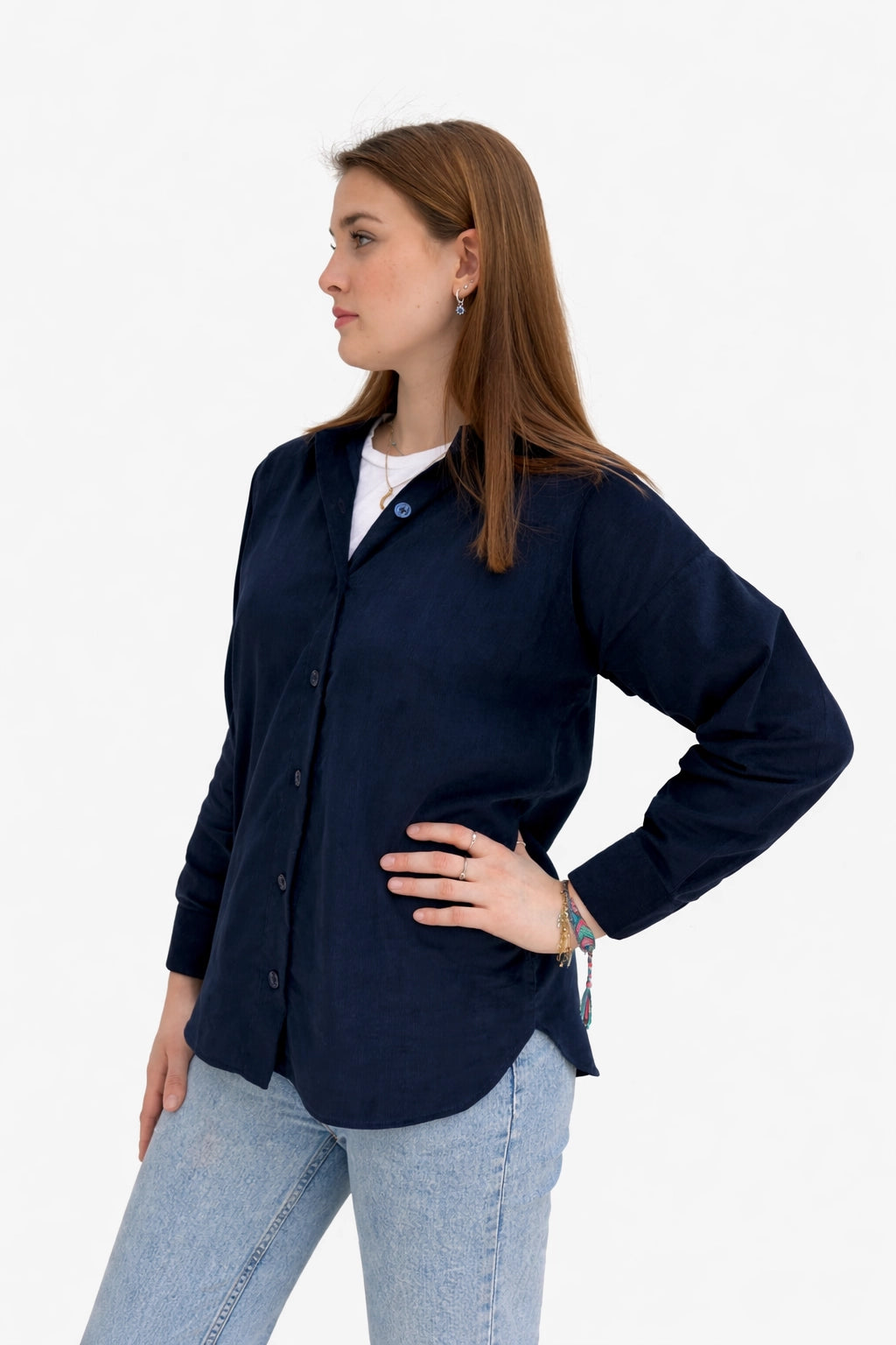 Blue Soft Corduroy Coord Set