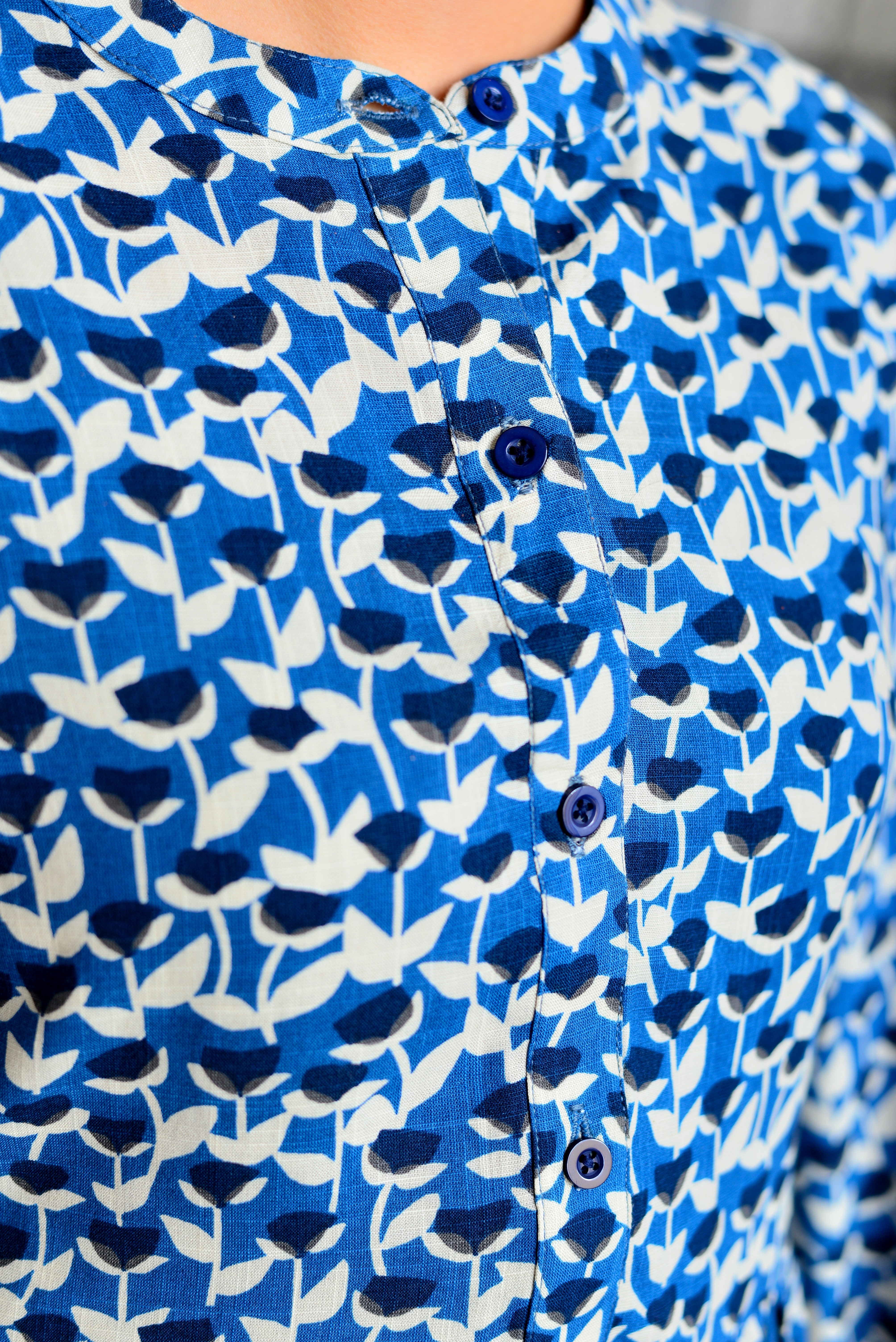 Sapphire Printed Linen Dress