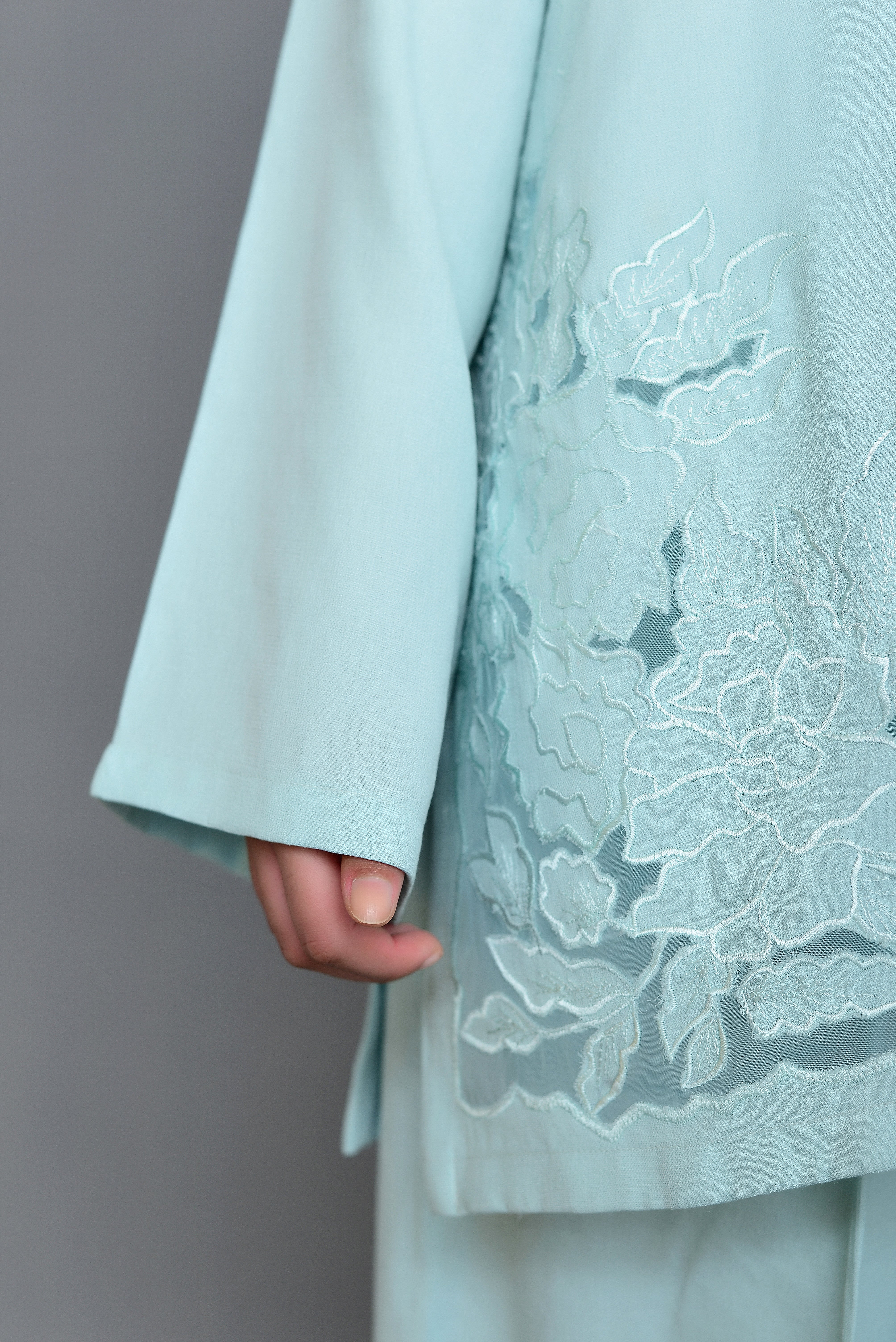 Turquoise Embroidered Coord Set