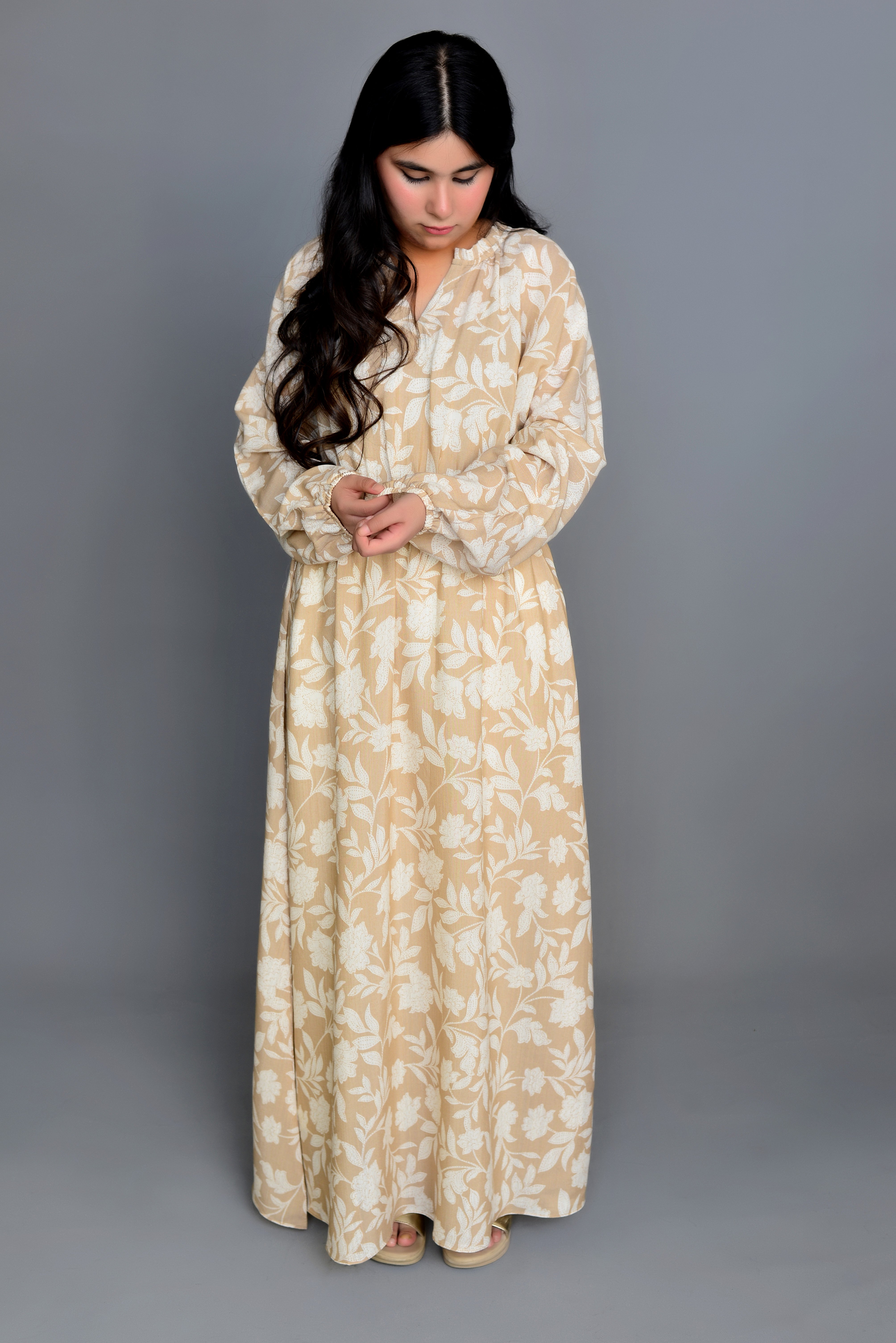 Cream and Beige Dress