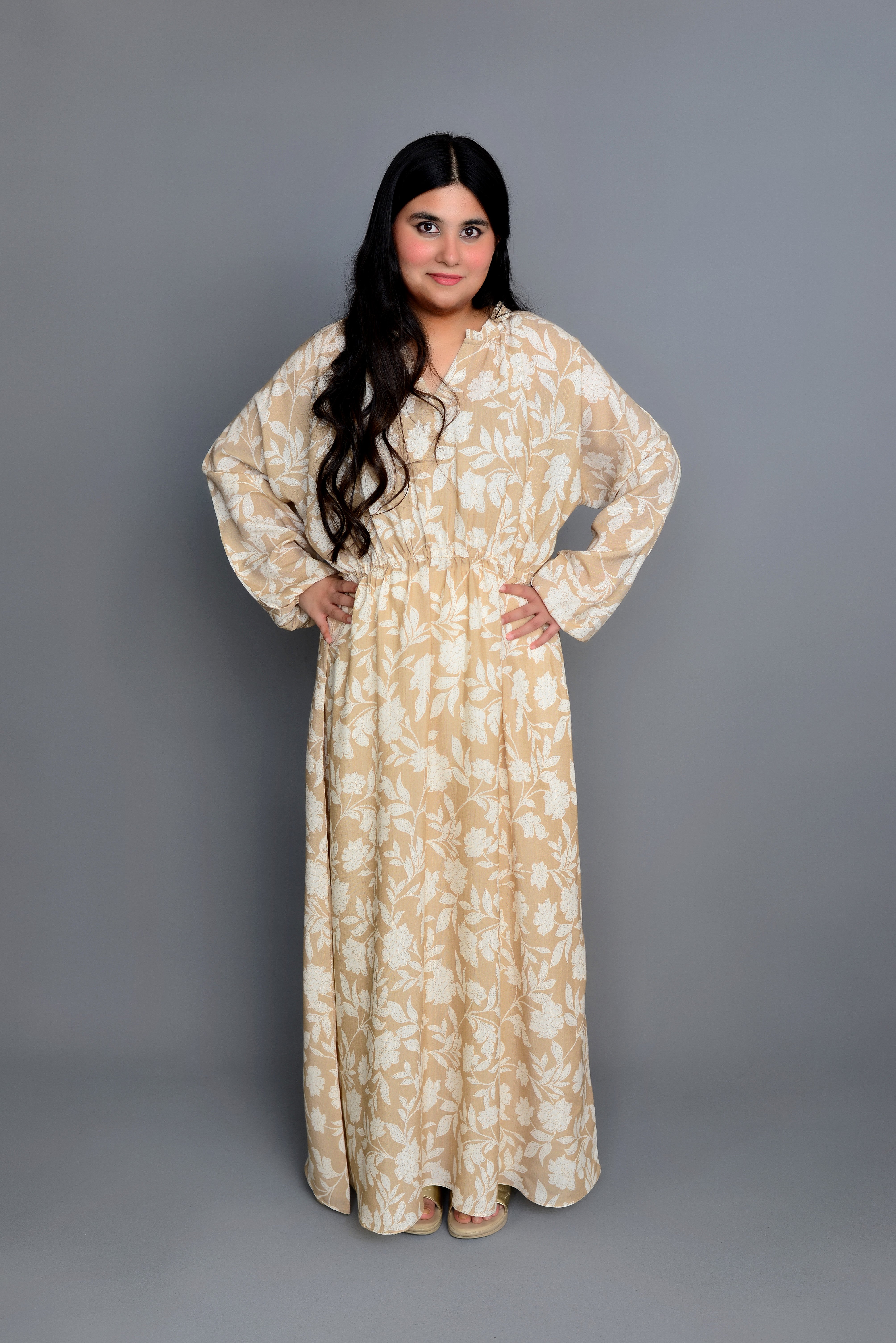 Cream and Beige Dress