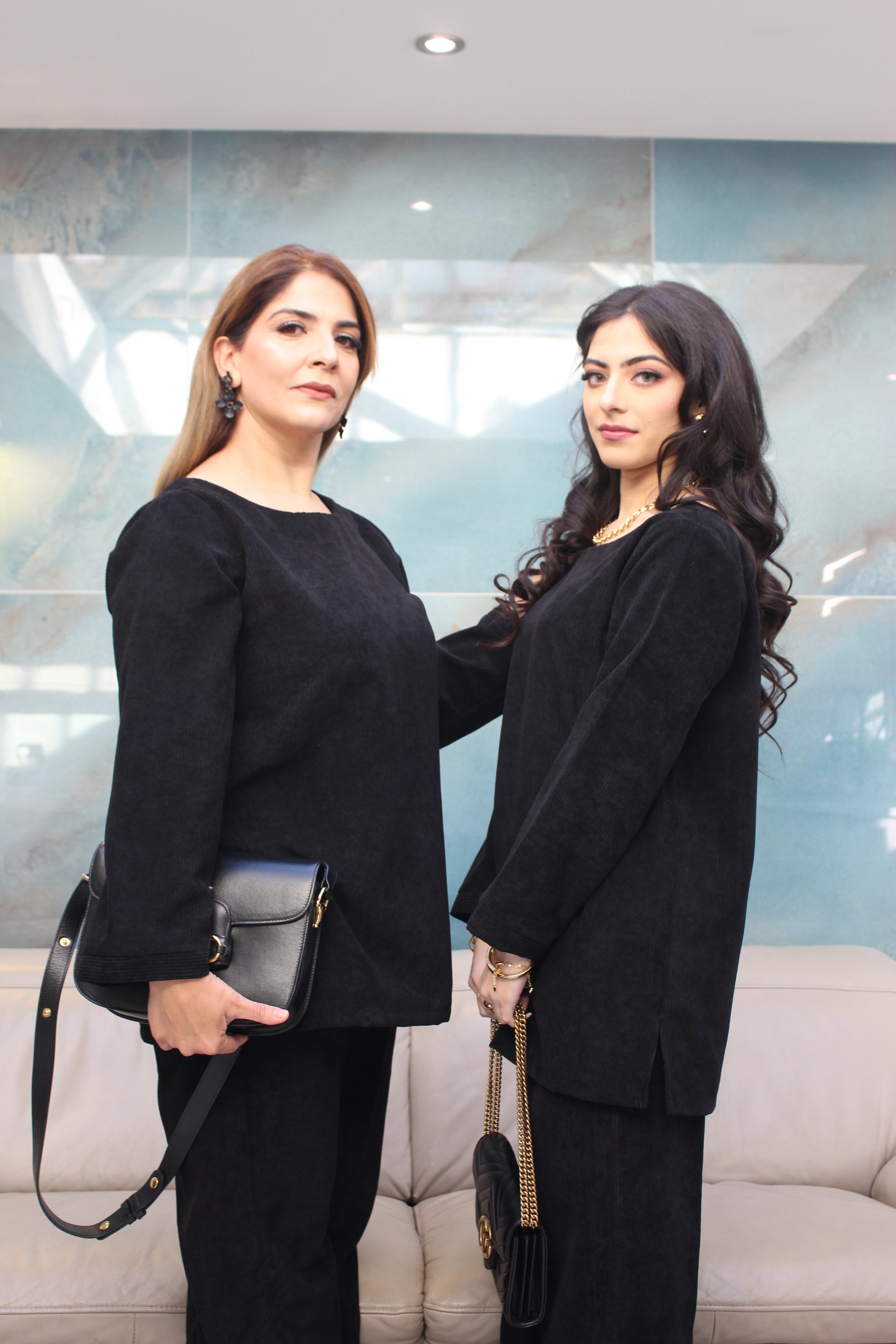 Black Corduroy Coord Set