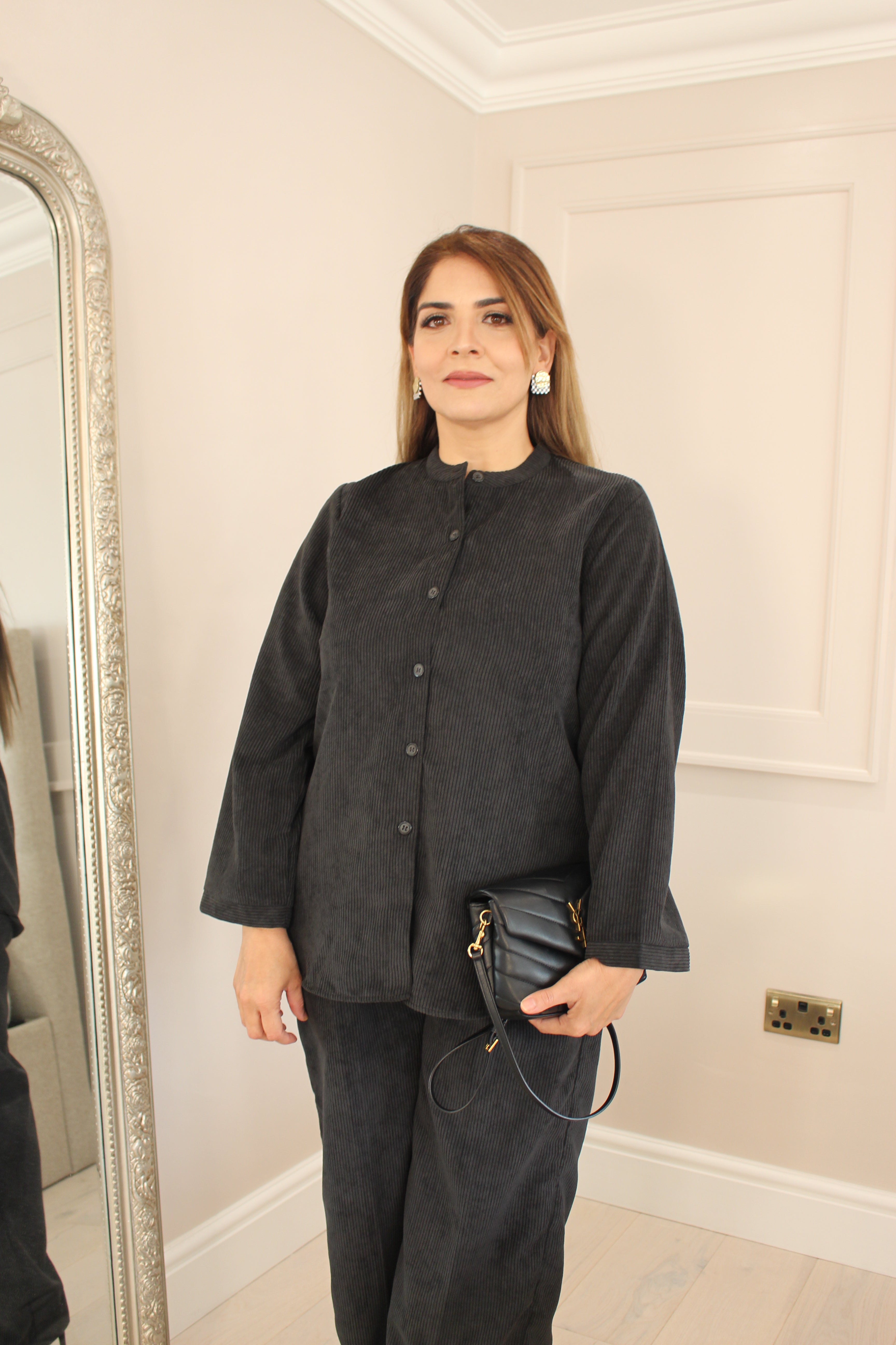 Charcoal Grey Corduroy Coord Set