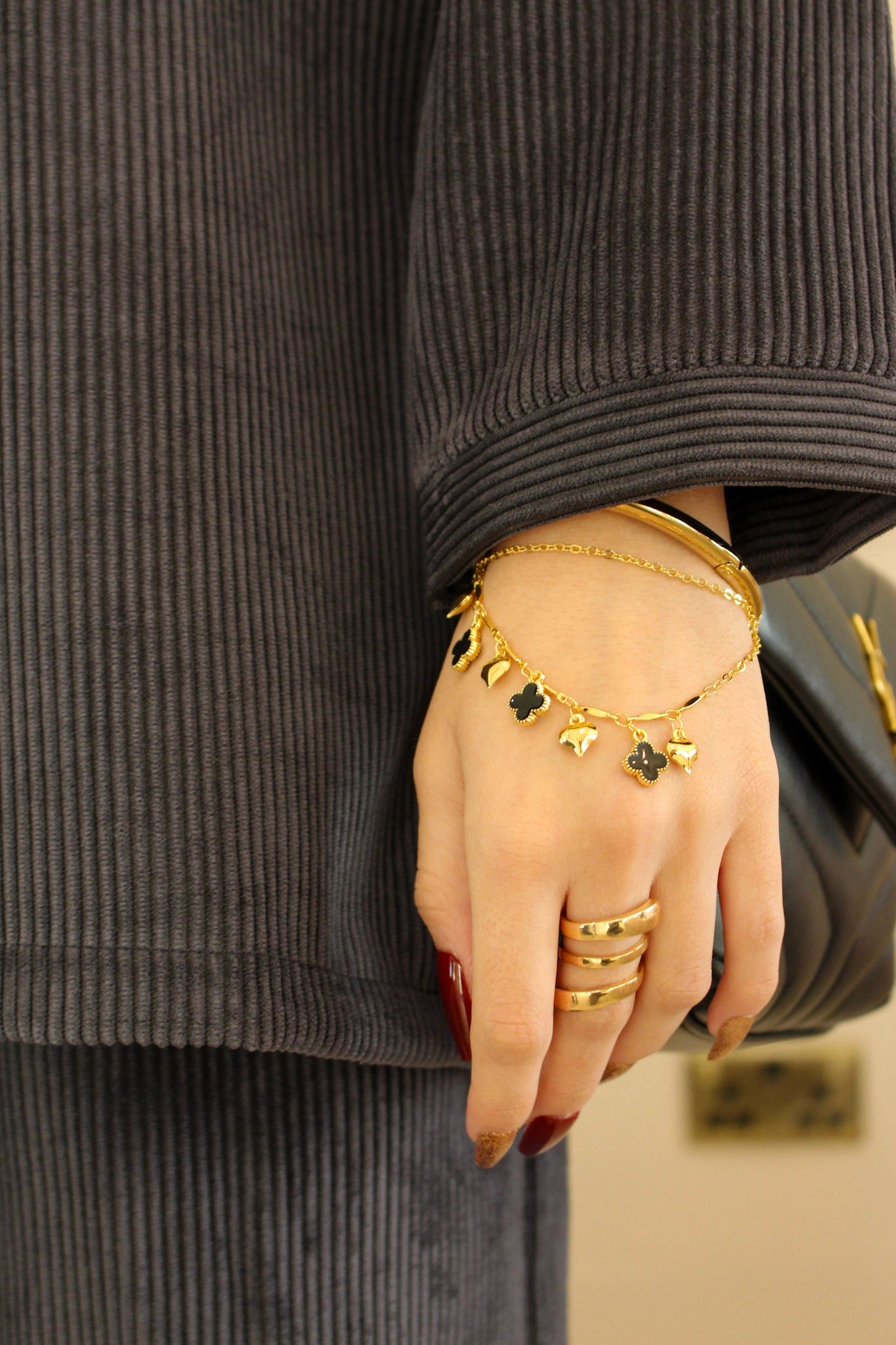 Grey Velvet Corduroy Coord Set