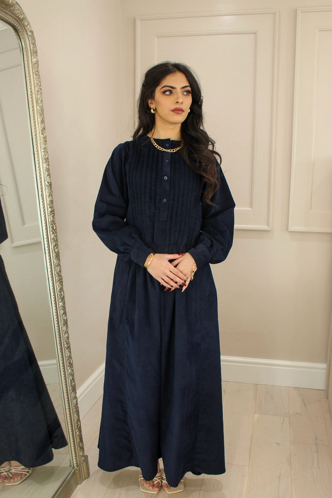 Blue Corduroy Dress