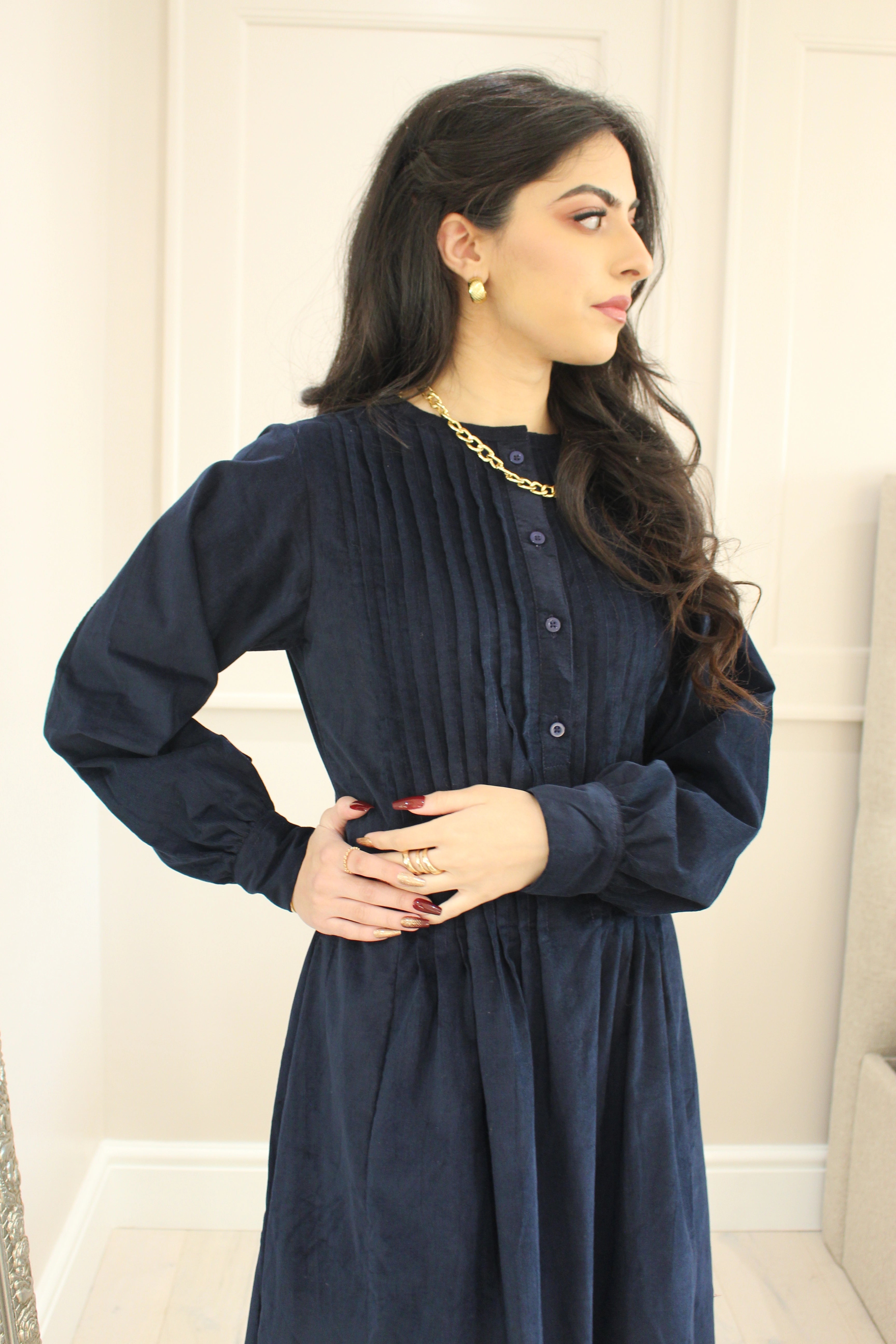 Blue Corduroy Dress