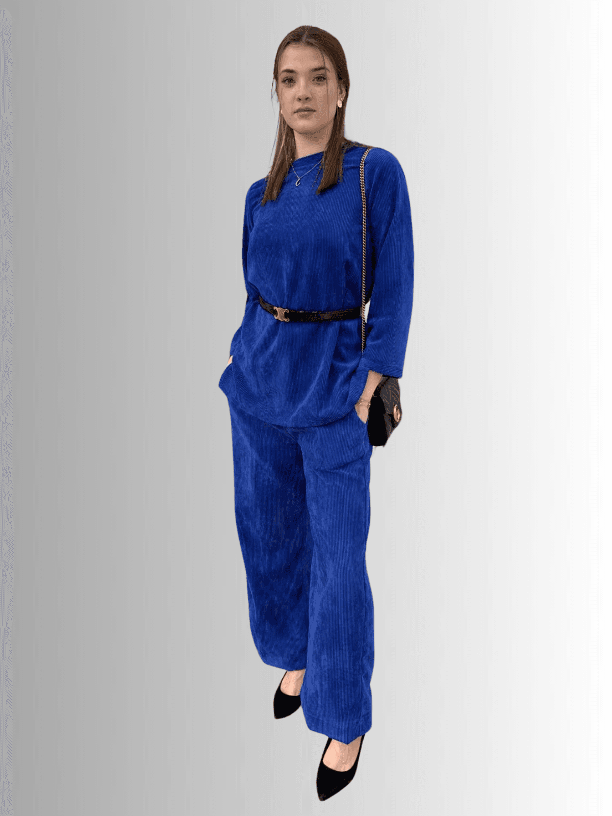 Blue Corduroy Coord Set