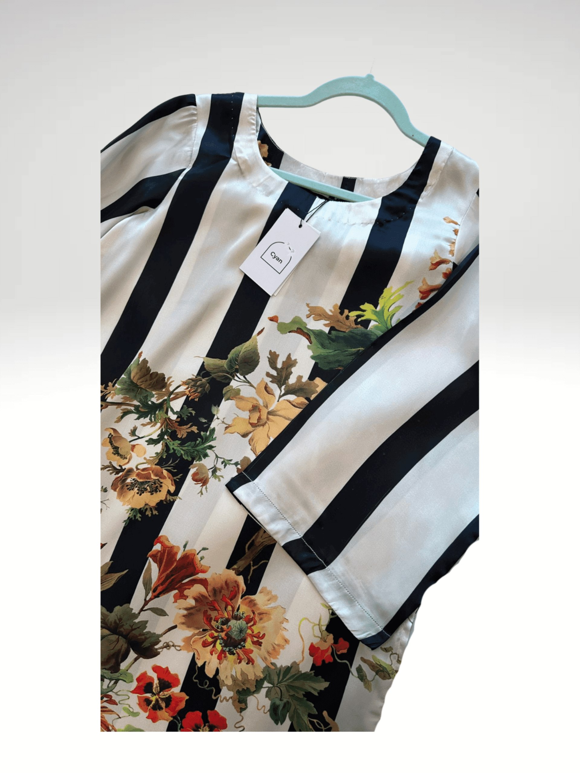 Beige and Black Silk Kurta