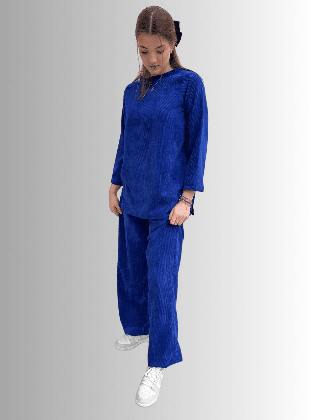 Blue Corduroy Coord Set