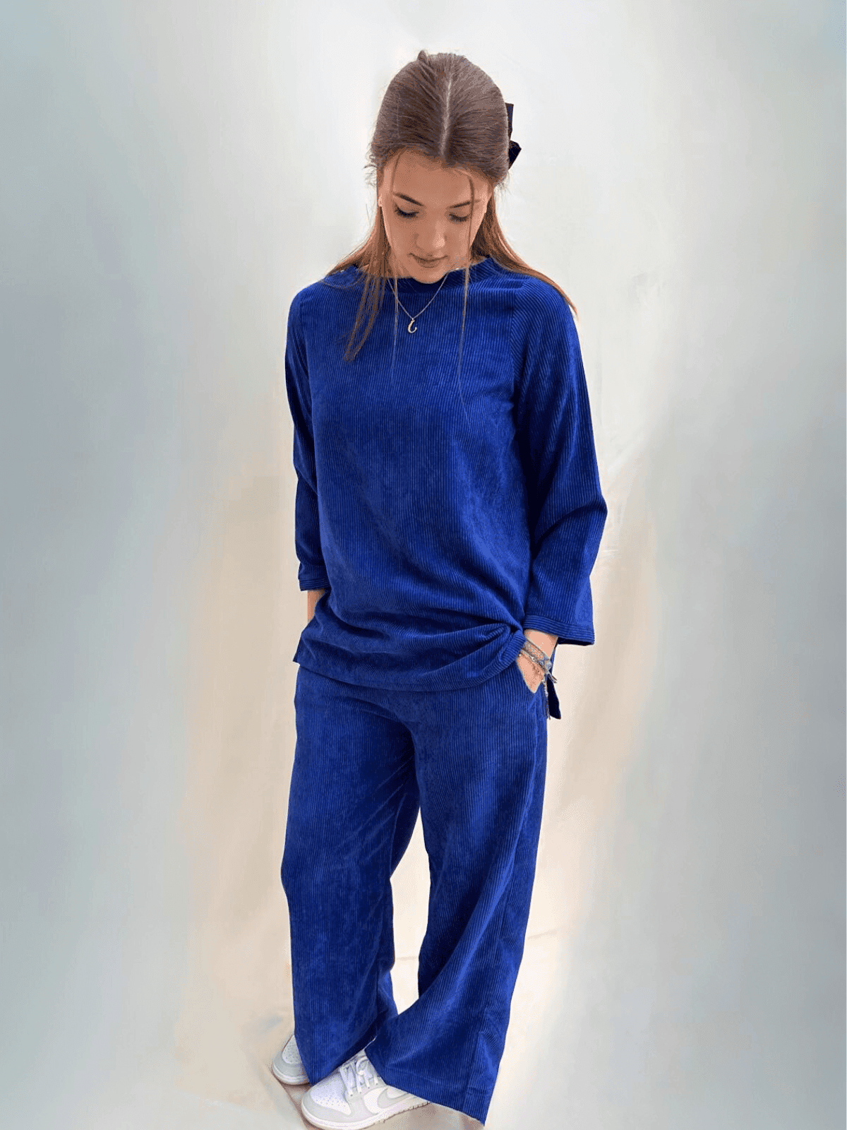 Blue Corduroy Coord Set