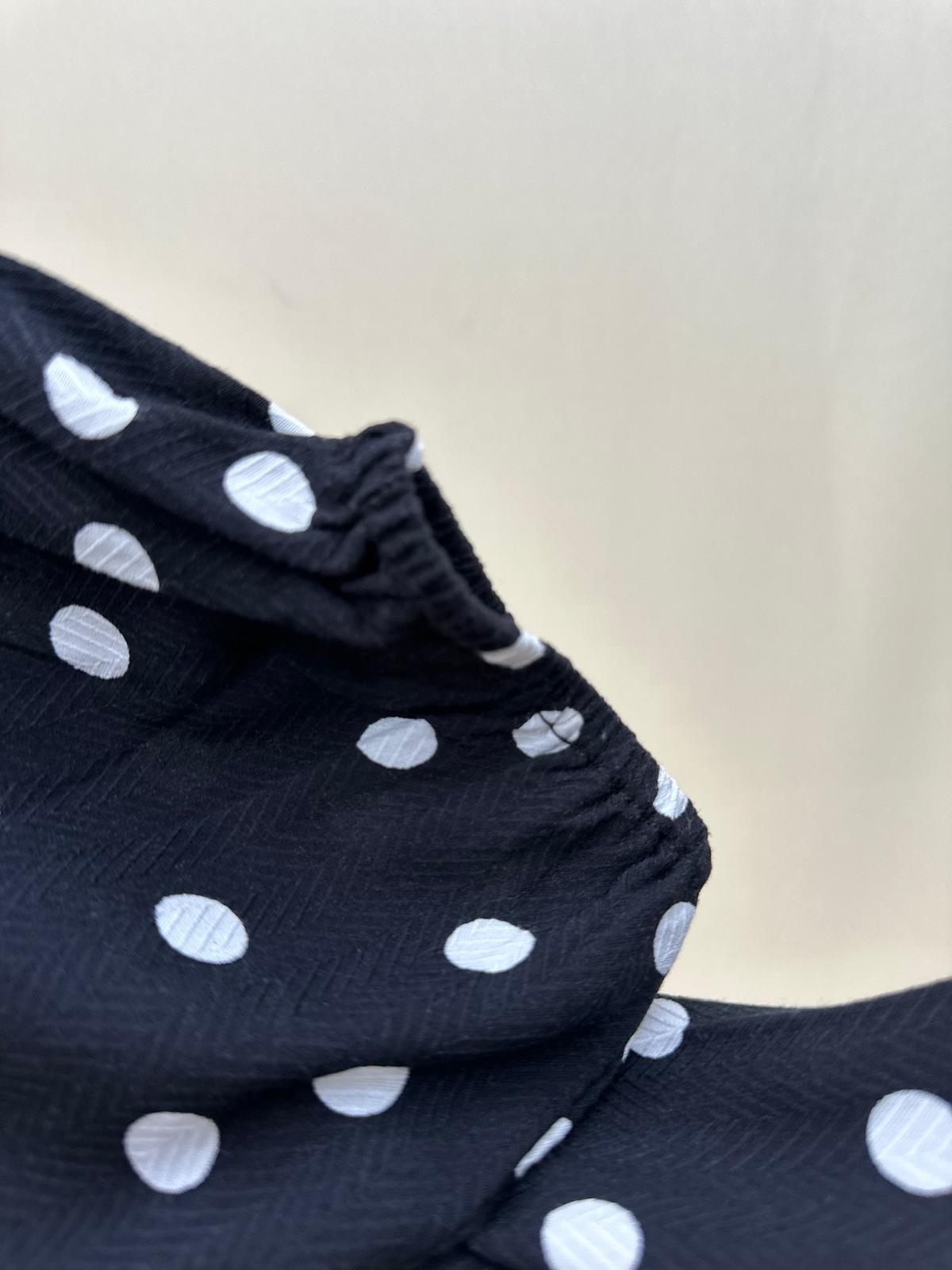 Black Polka Dot Midi Dress