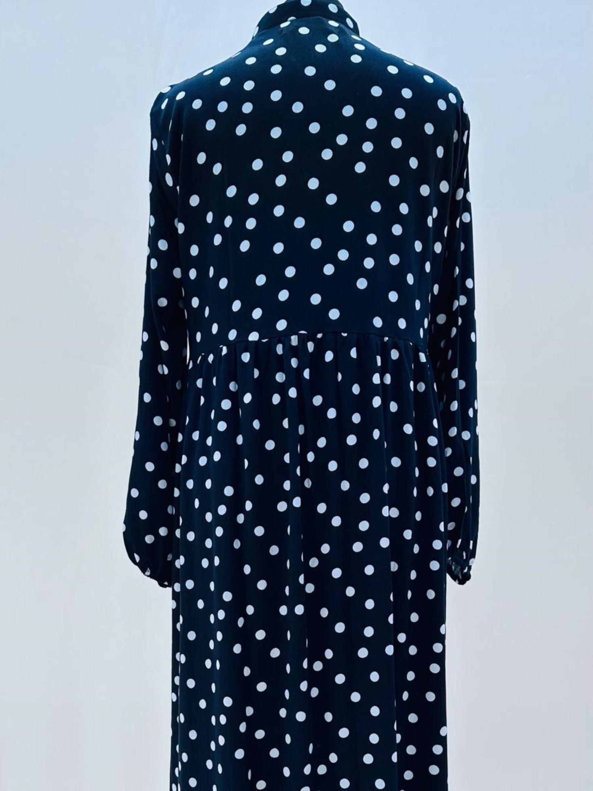 Black Polka Dot Midi Dress
