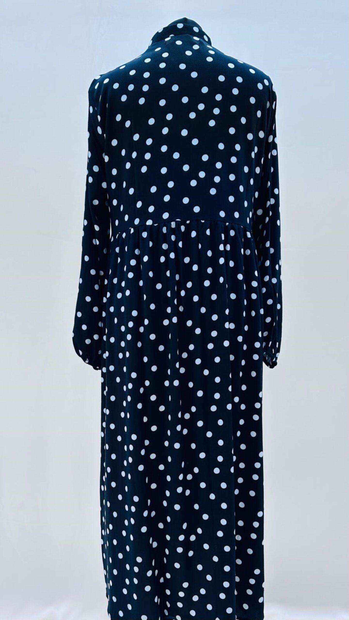 Black Polka Dot Midi Dress