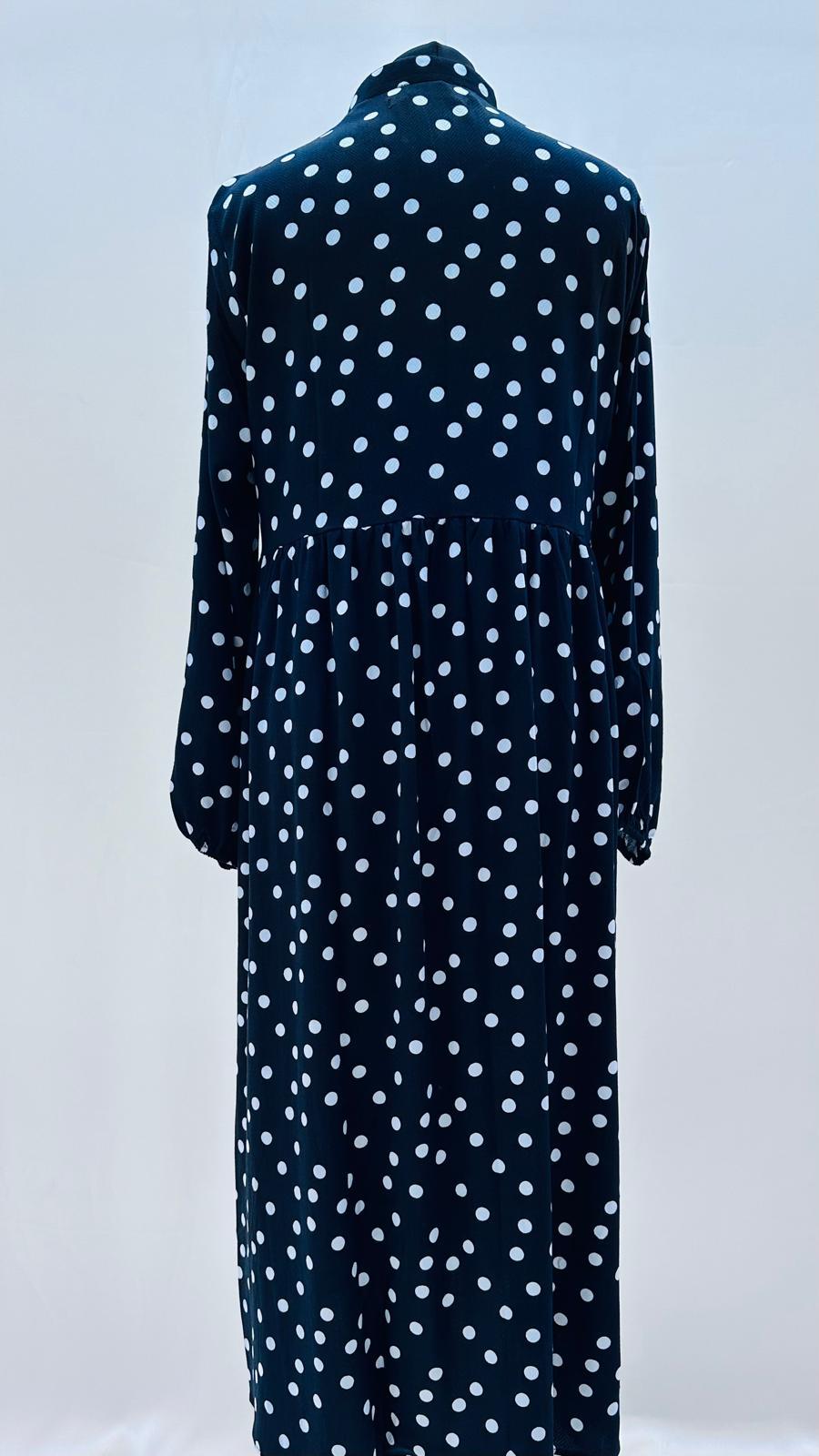 Black Polka Dot Midi Dress