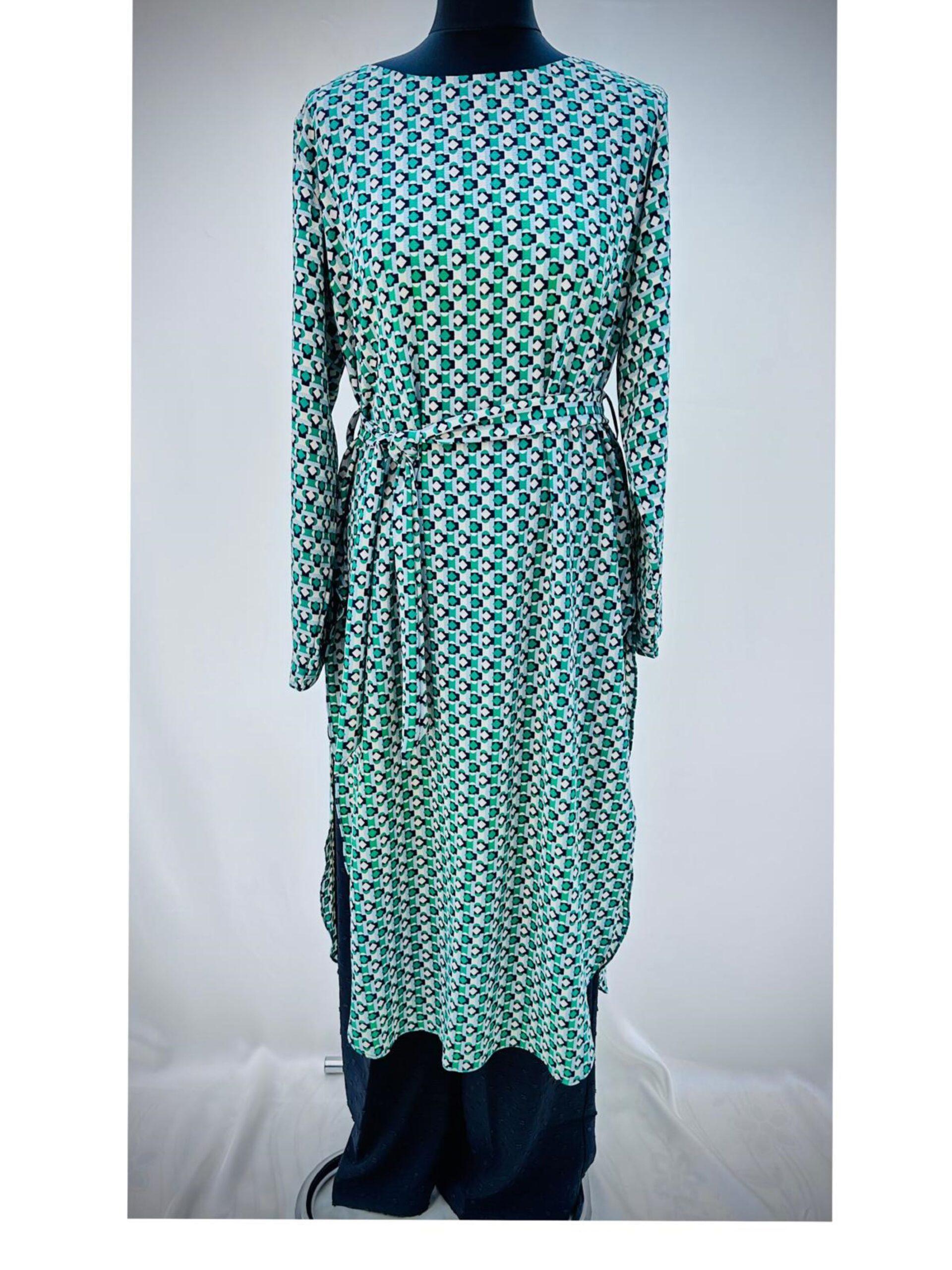 Green and Black Shirt Dress