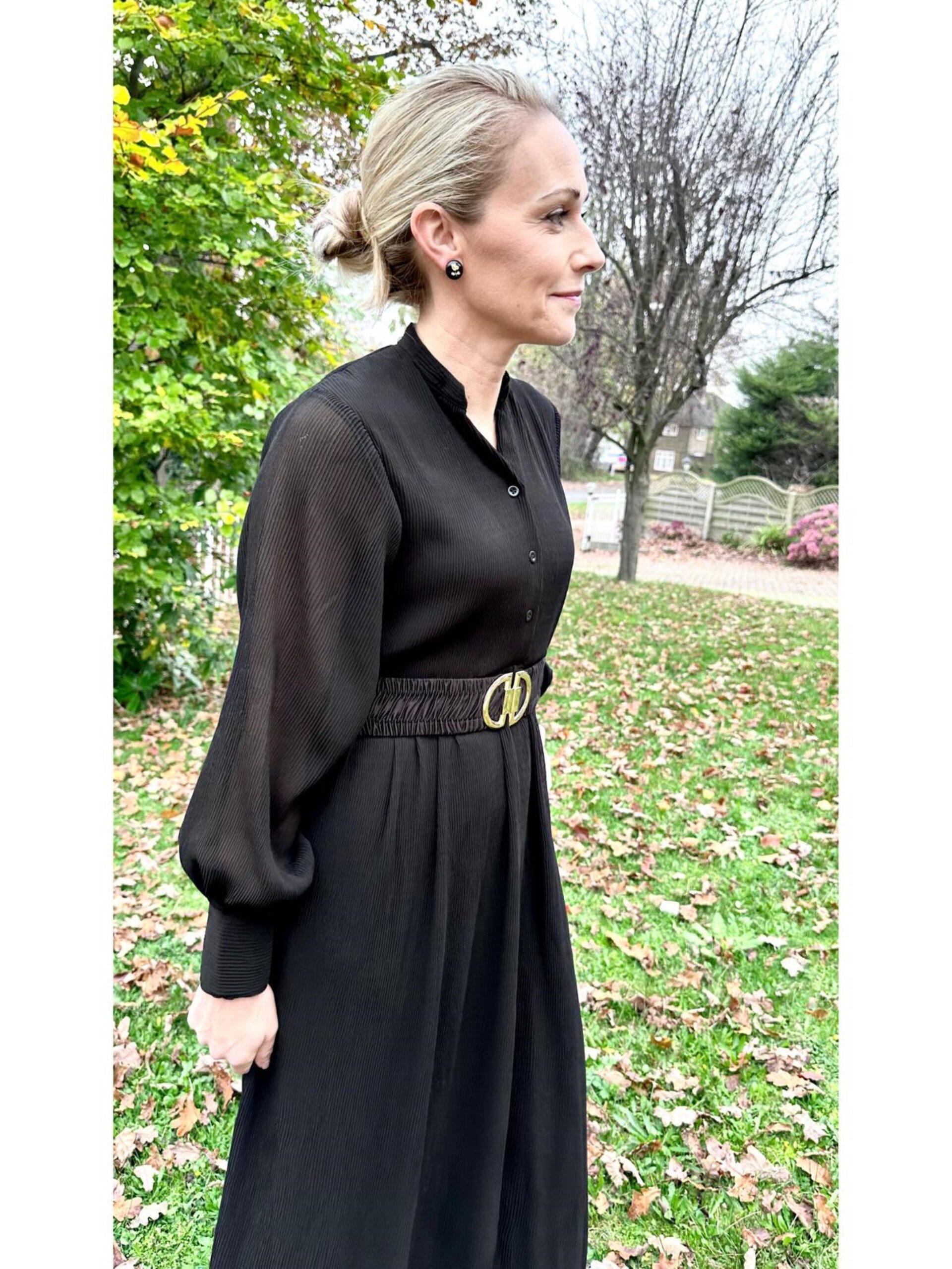 Black Pleated Dress