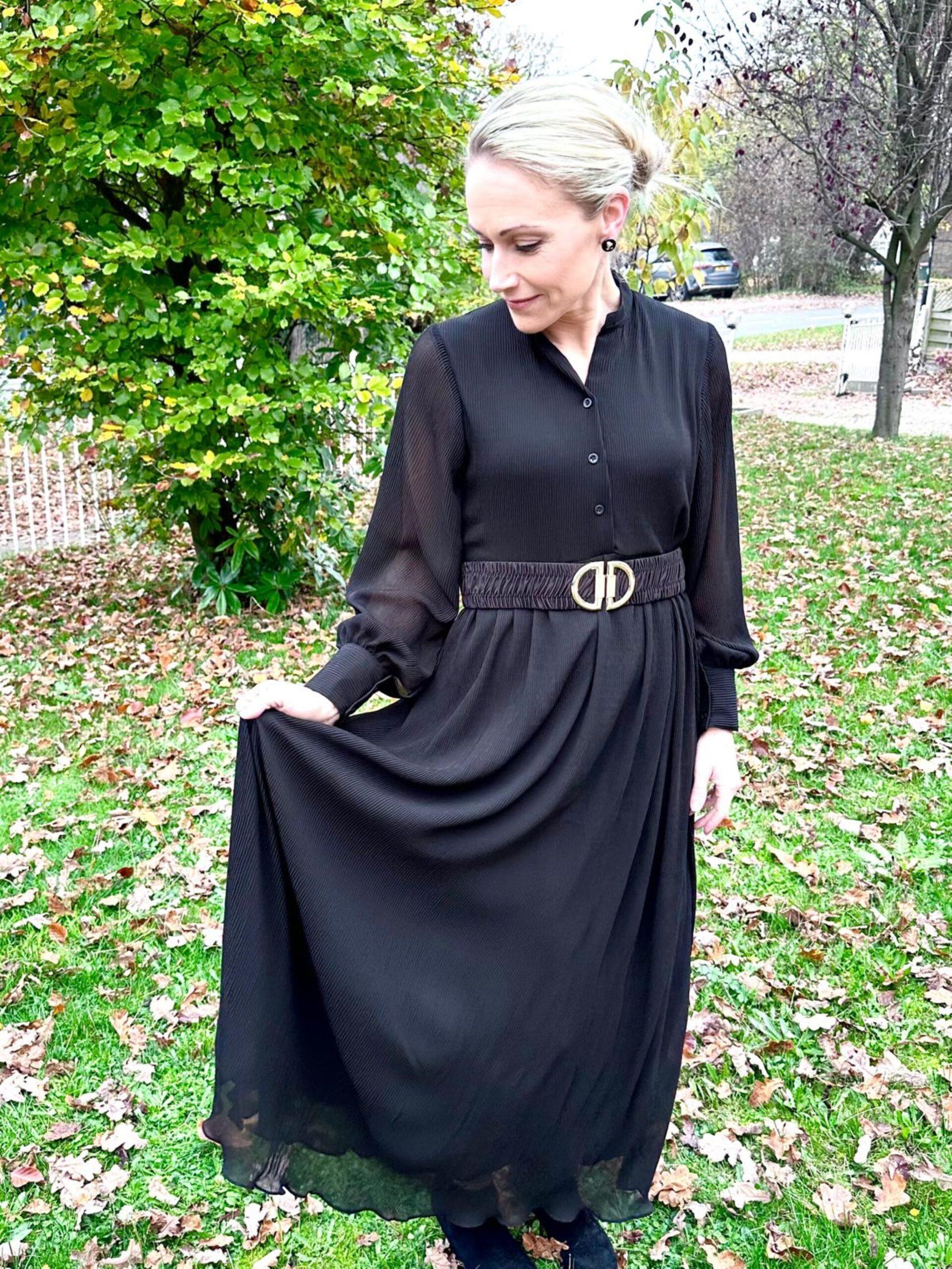Black Pleated Dress