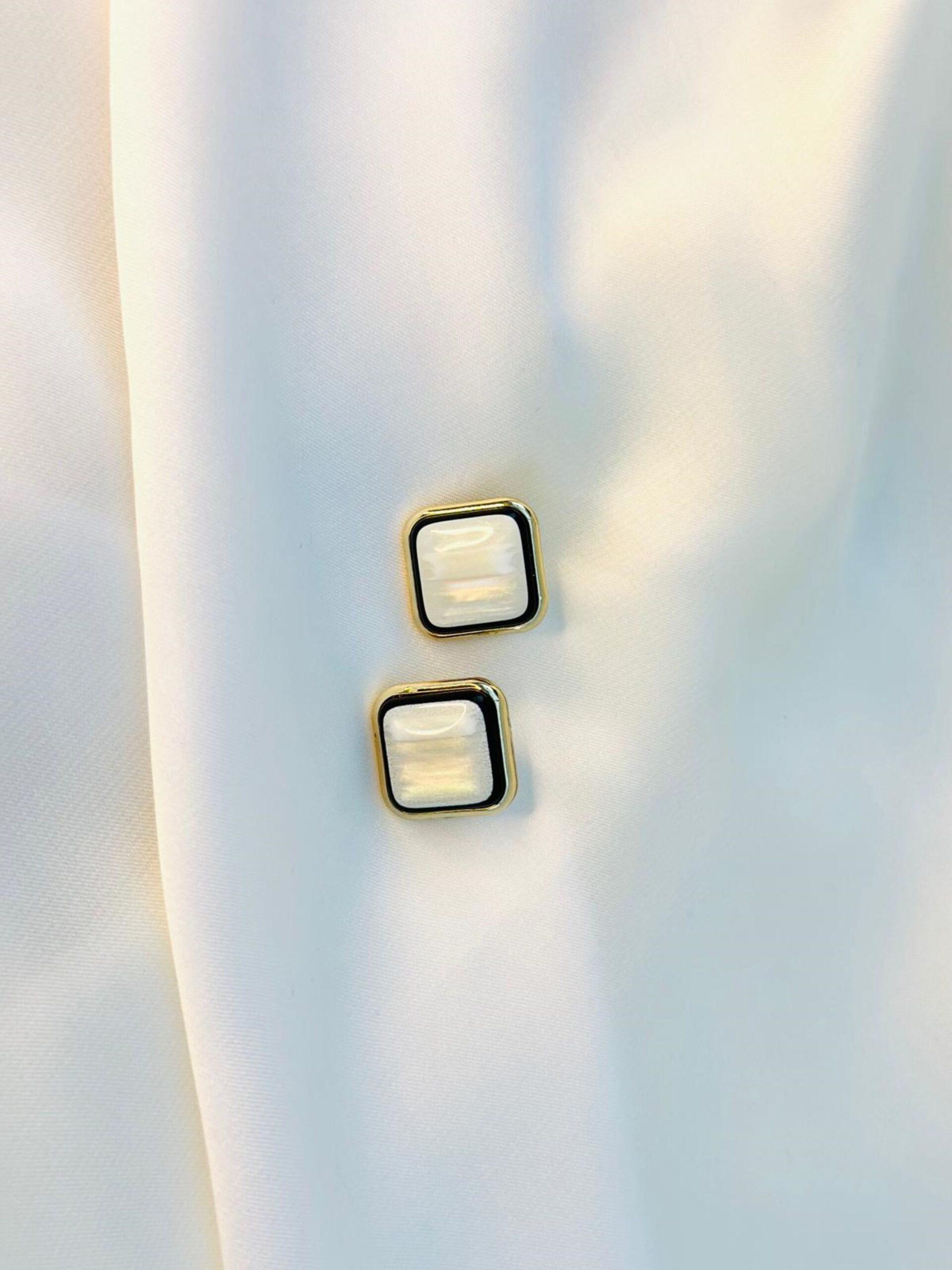 Square Pearl Studs