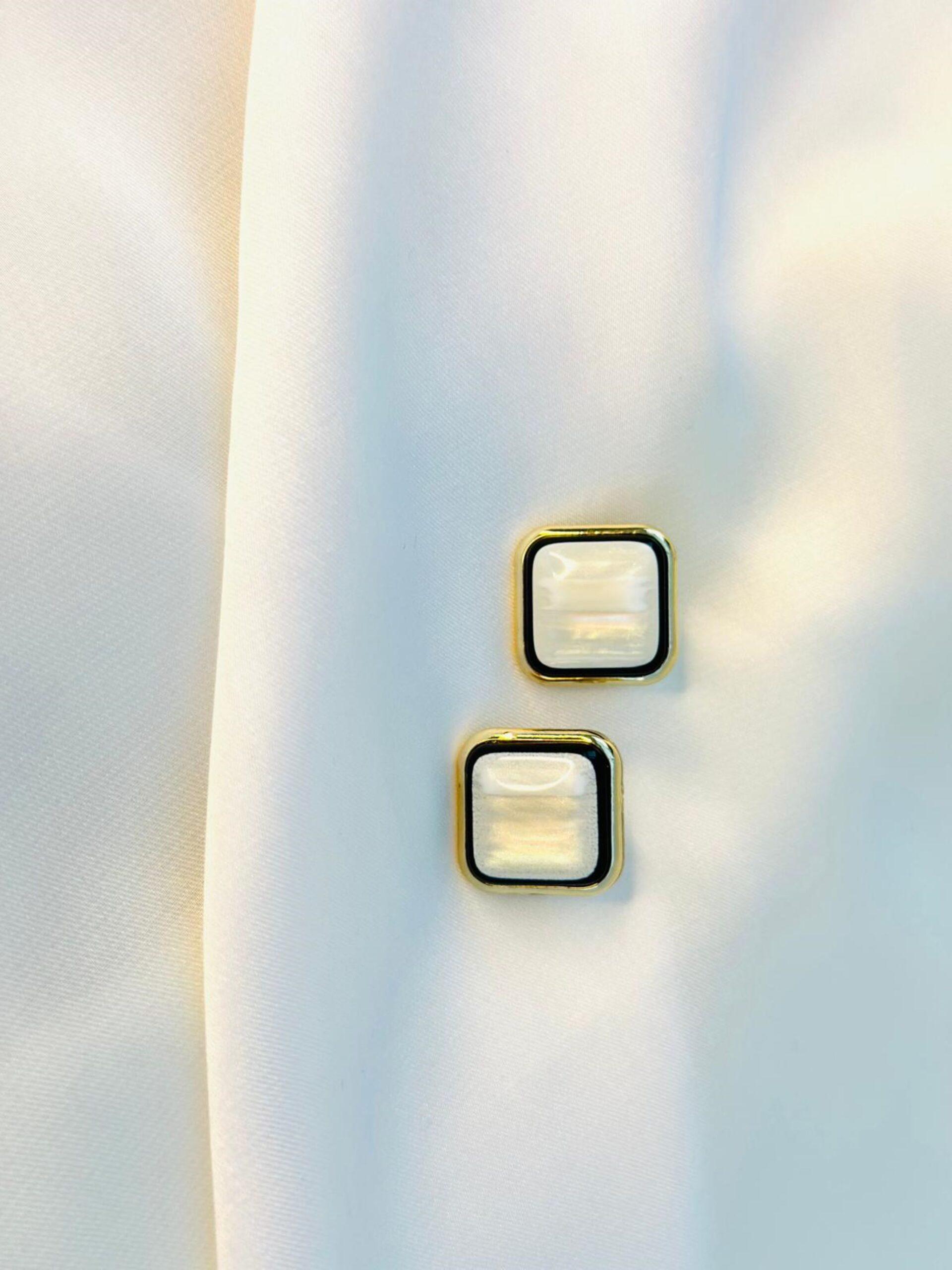 Square Pearl Studs