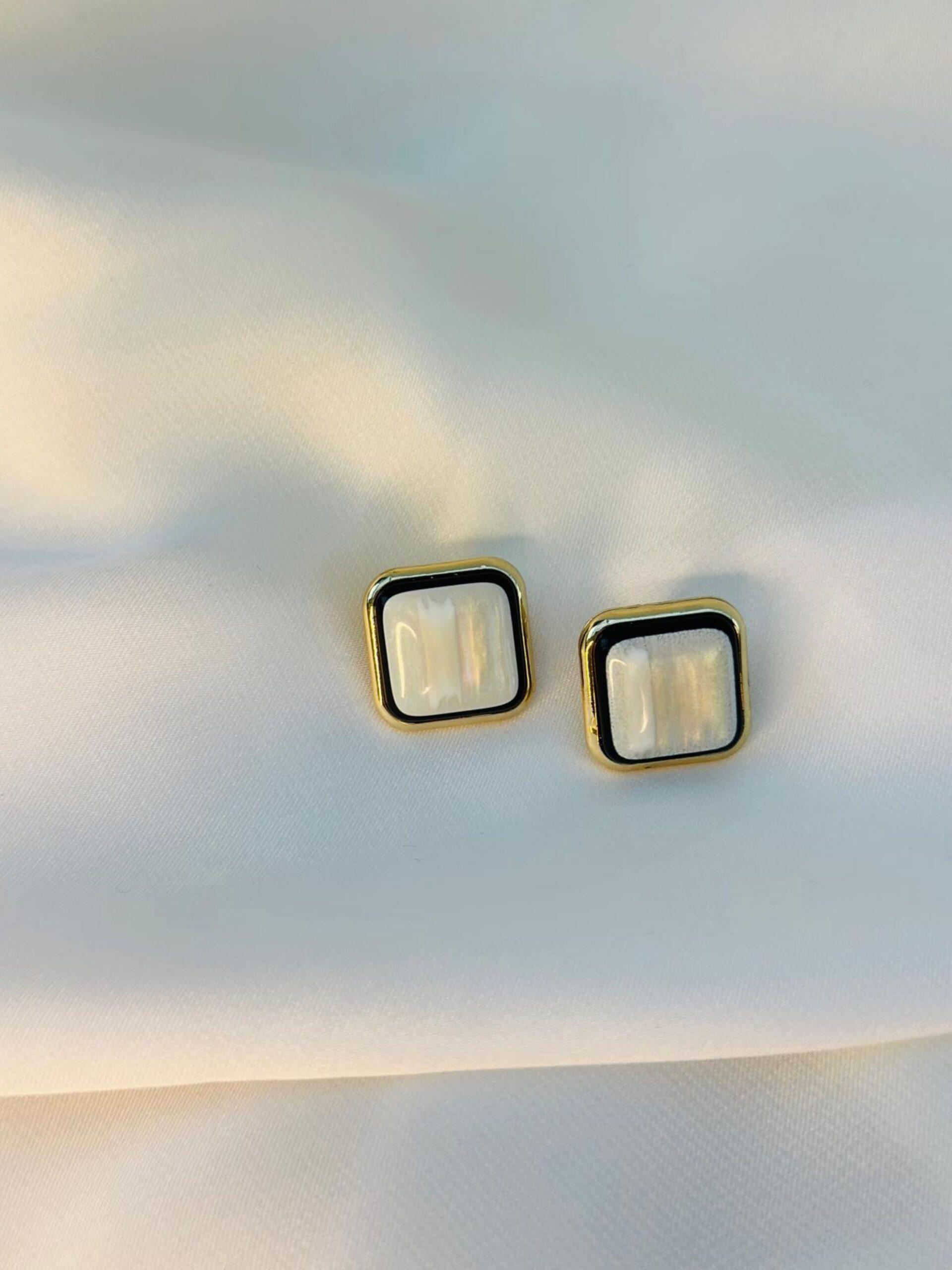 Square Pearl Studs