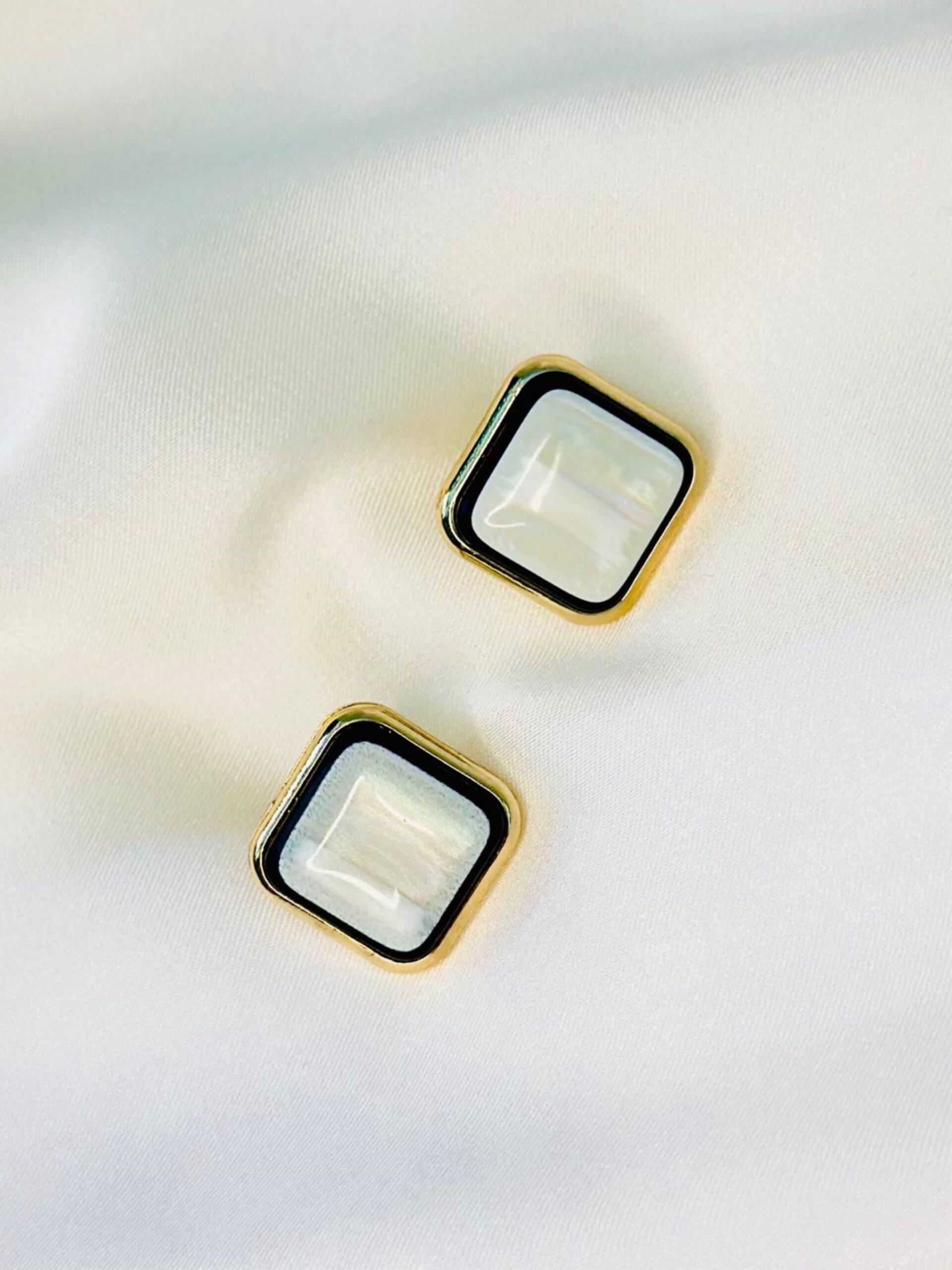 Square Pearl Studs