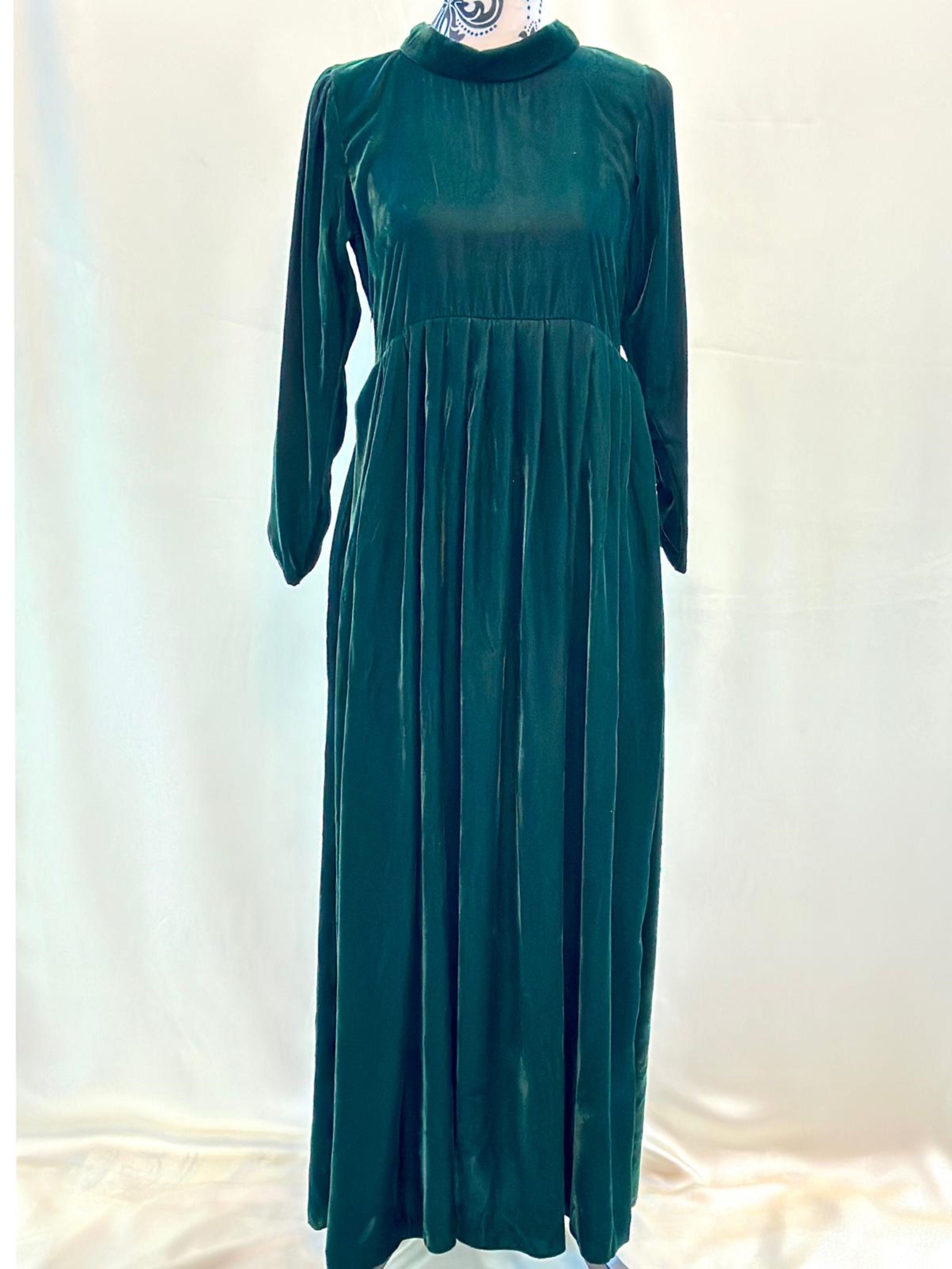 Emerald Green Velvet Maxi Dress