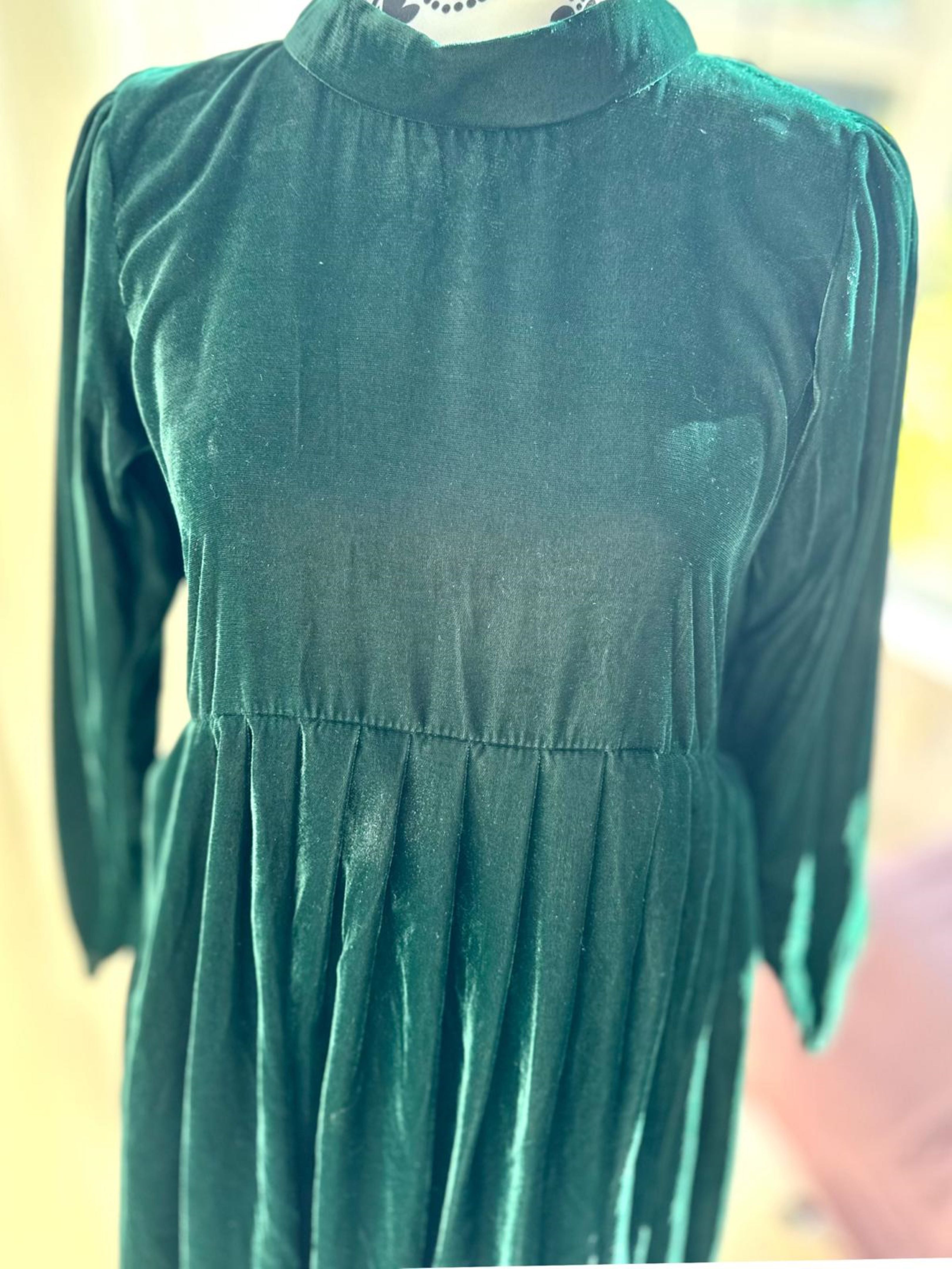 Emerald Green Velvet Maxi Dress