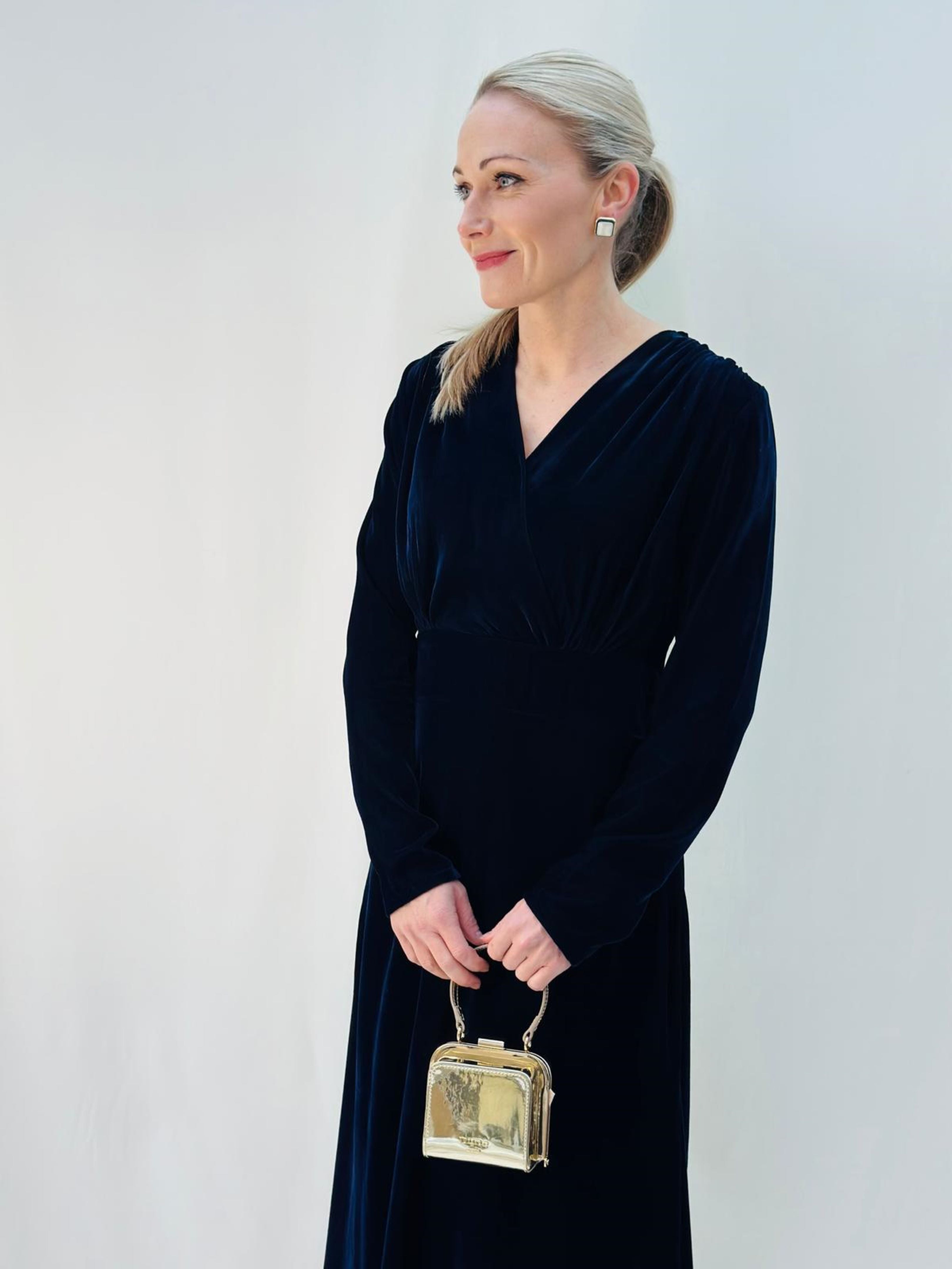 Midnight Blue Velvet Dress