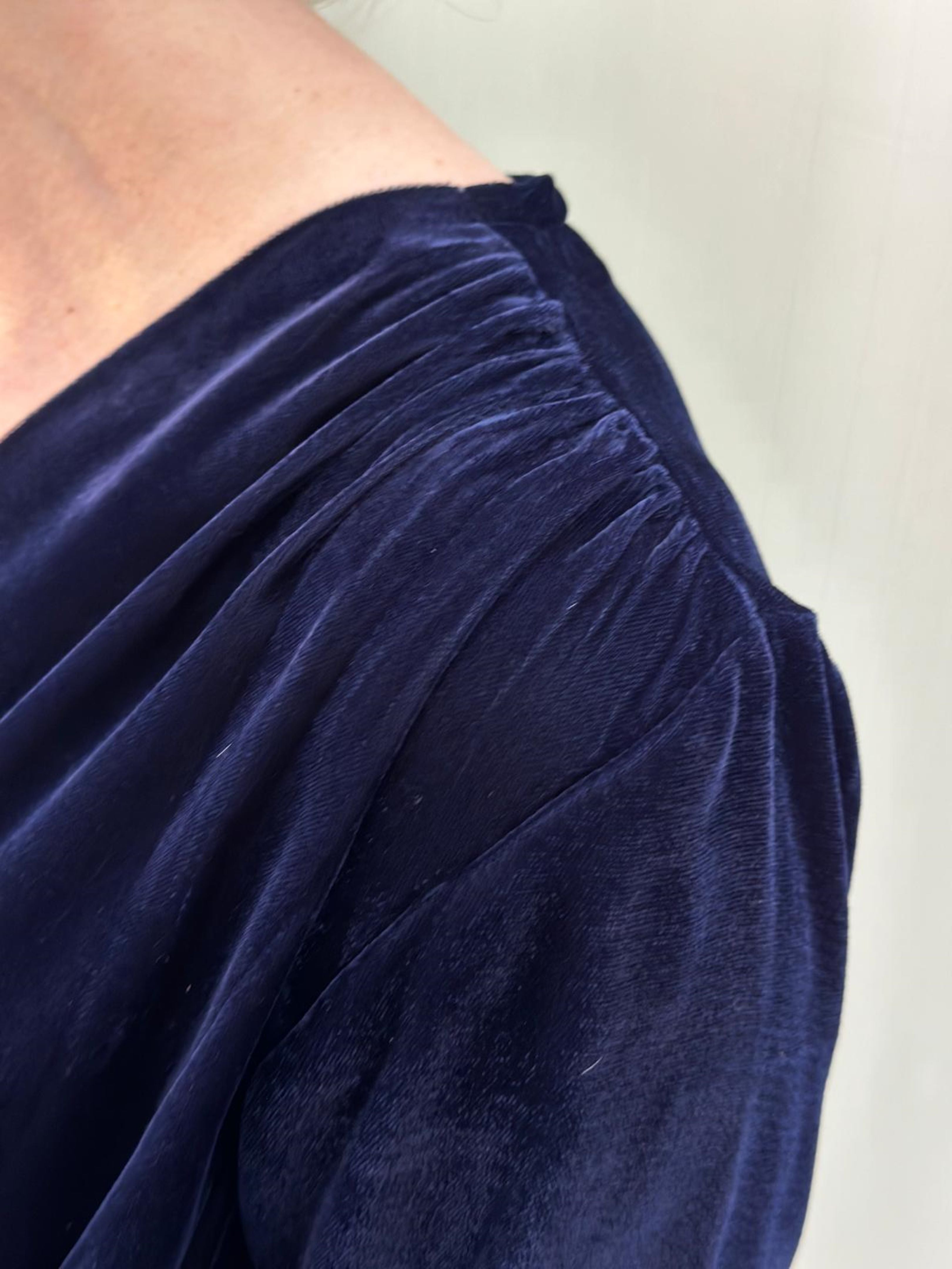 Midnight Blue Velvet Dress